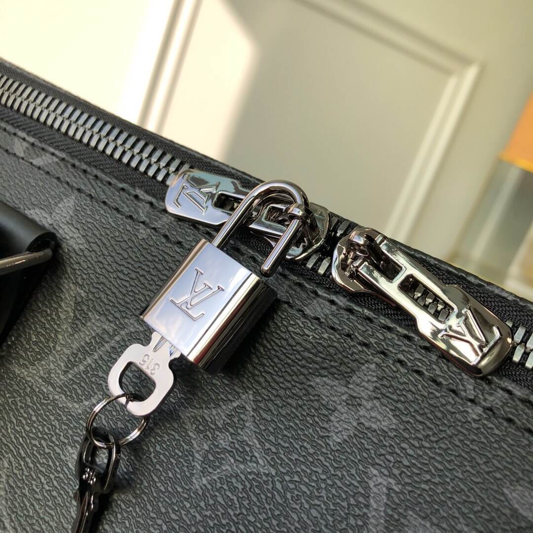 louis-vuitton-keepall-bandoulière-45-monogram-eclipse-travel-M40569-05 louis vuitton keepall bandouliere 45 monogram eclipse travel M40569 05