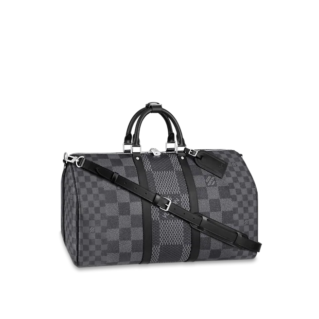 louis-vuitton-keepall-bandoulière-50-damier-graphite-travel-N50016-0 louis vuitton keepall bandouliere 50 damier graphite travel N50016 0