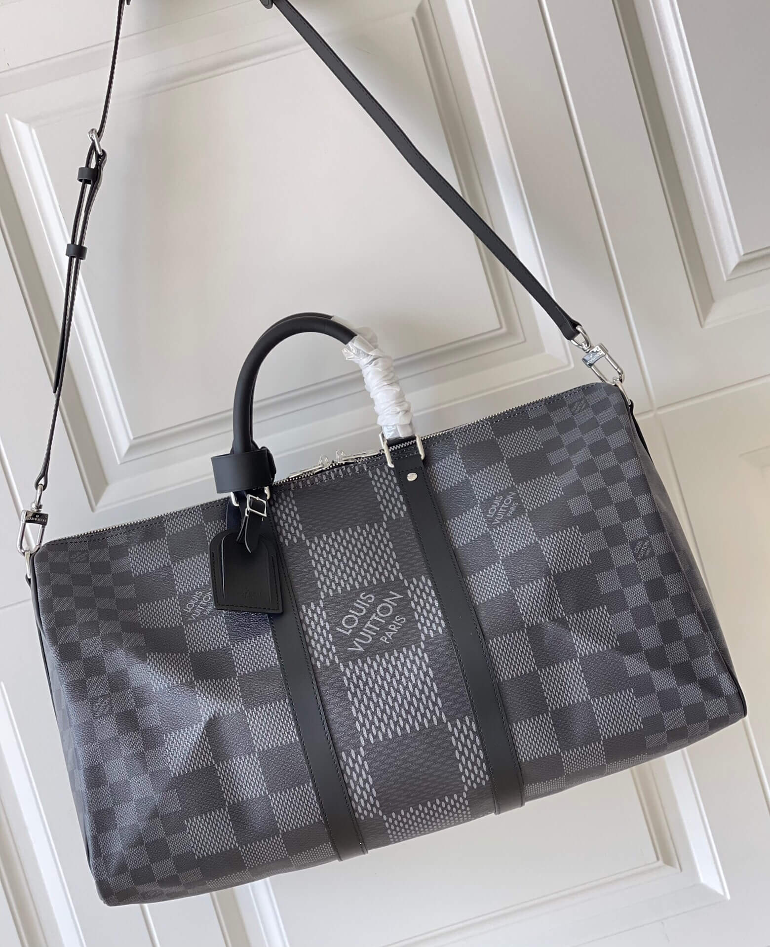 louis-vuitton-keepall-bandoulière-50-damier-graphite-travel-N50016-010 louis vuitton keepall bandouliere 50 damier graphite travel N50016 010