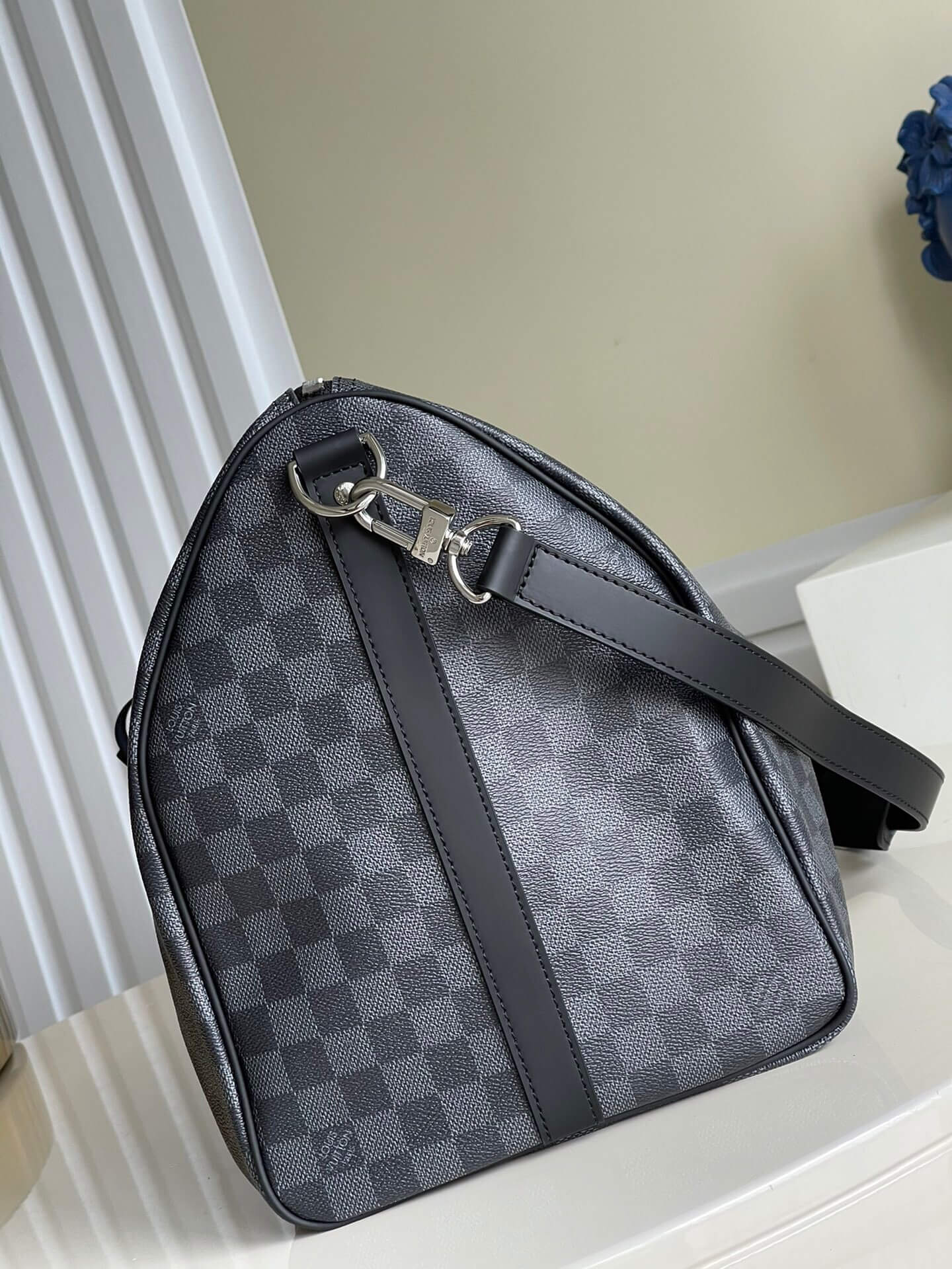 louis-vuitton-keepall-bandoulière-50-damier-graphite-travel-N50016-03 louis vuitton keepall bandouliere 50 damier graphite travel N50016 03