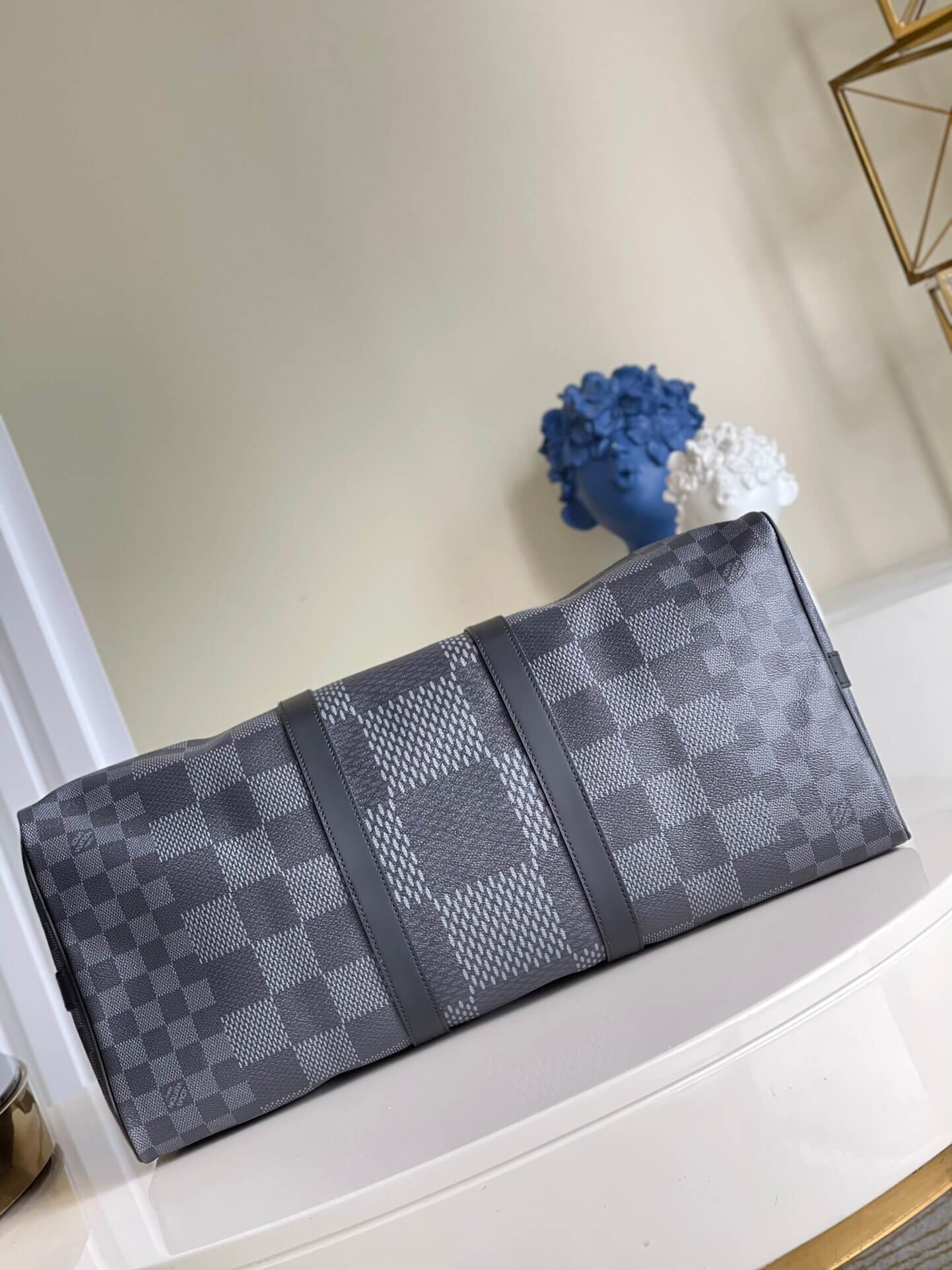 louis-vuitton-keepall-bandoulière-50-damier-graphite-travel-N50016-04 louis vuitton keepall bandouliere 50 damier graphite travel N50016 04