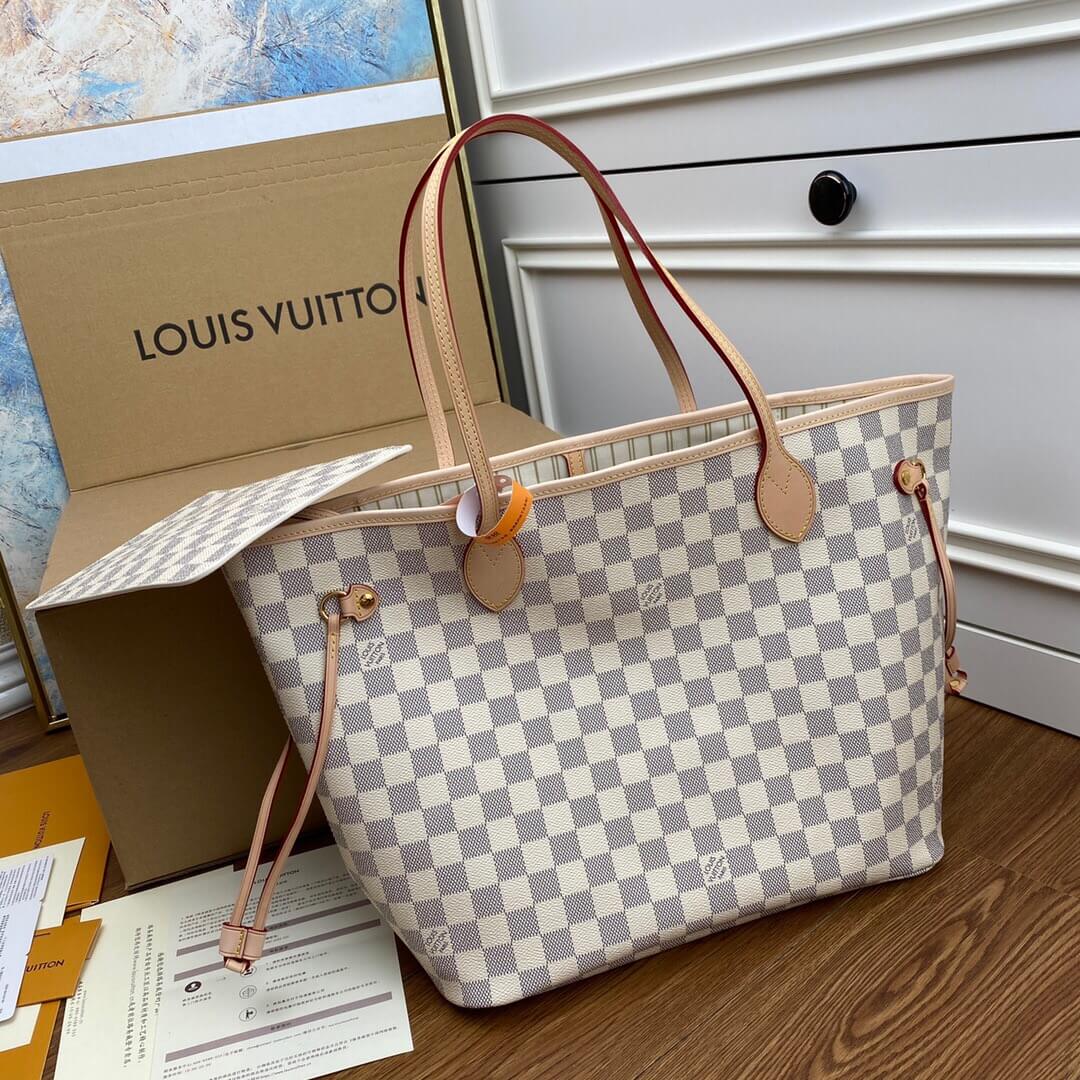 louis-vuitton-neverfull-mm-damier-azur-canvas-handbags-N41361-02 louis vuitton neverfull mm damier azur canvas handbags N41361 02