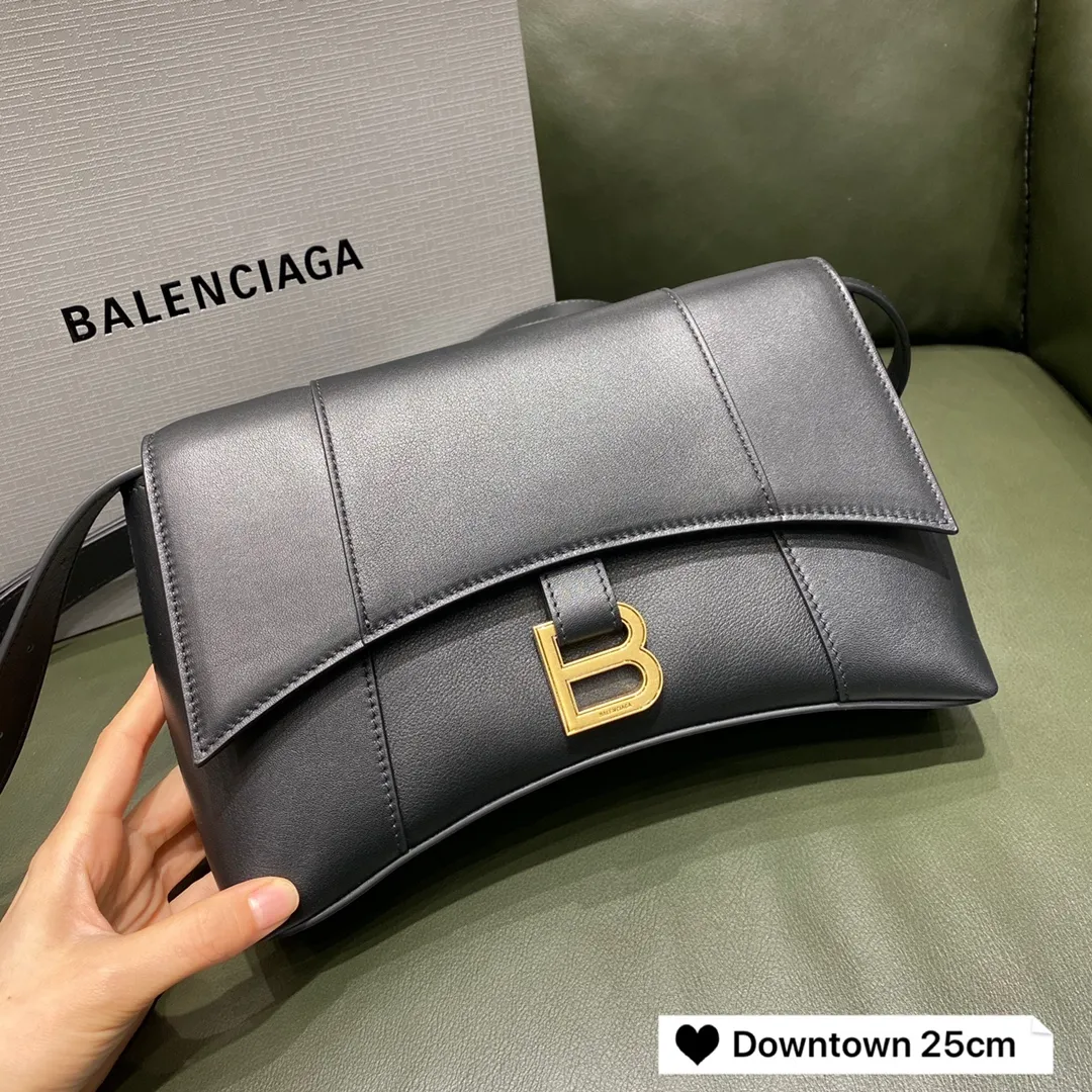 BALENCIAGA-WOMEN'S-DOWNTOWN-XS-SHOULDER-BAG-IN-BLACK-67135529S1M1000_1 BALENCIAGA WOMENS DOWNTOWN XS SHOULDER BAG IN BLACK 67135529S1M1000 1