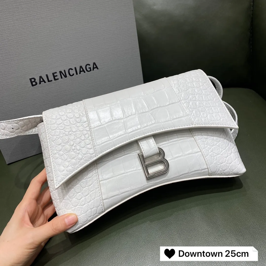 BALENCIAGA-WOMEN'S-DOWNTOWN-XS-SHOULDER-BAG-IN-WHITE-67135523E8Y9016_1 BALENCIAGA WOMENS DOWNTOWN XS SHOULDER BAG IN WHITE 67135523E8Y9016 1