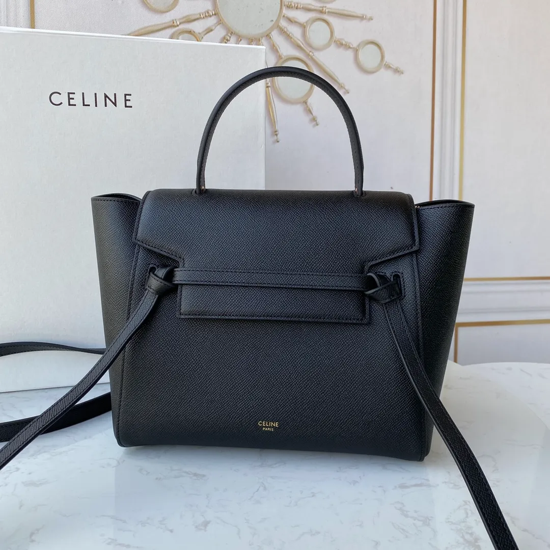 CELINE-MINI-BELT-BAG-IN-GRAINED-CALFSKIN-BLACK-189103ZVA.38NO_1 CELINE MINI BELT BAG IN GRAINED CALFSKIN BLACK 189103ZVA.38NO 1