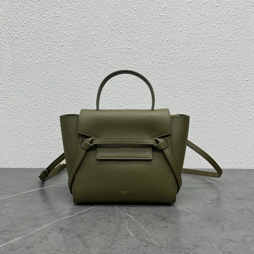 CELINE-NANO-BELT-BAG-IN-GRAINED-CALFSKIN-ARMY-GREEN-189003ZVA.31GR_1 CELINE NANO BELT BAG IN GRAINED CALFSKIN ARMY GREEN 189003ZVA.31GR 1