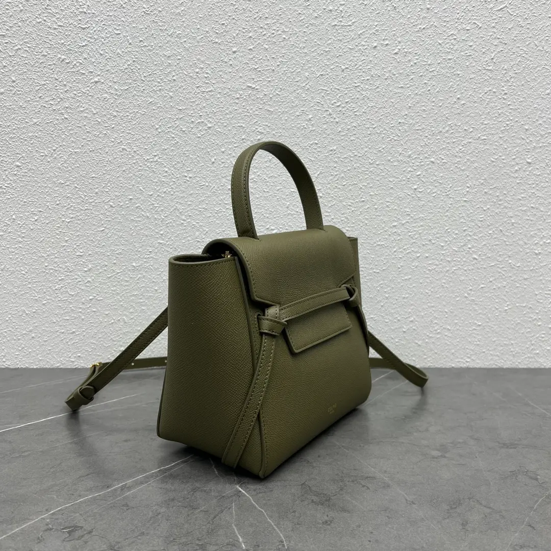 CELINE-NANO-BELT-BAG-IN-GRAINED-CALFSKIN-ARMY-GREEN-189003ZVA.31GR_3 CELINE NANO BELT BAG IN GRAINED CALFSKIN ARMY GREEN 189003ZVA.31GR 3
