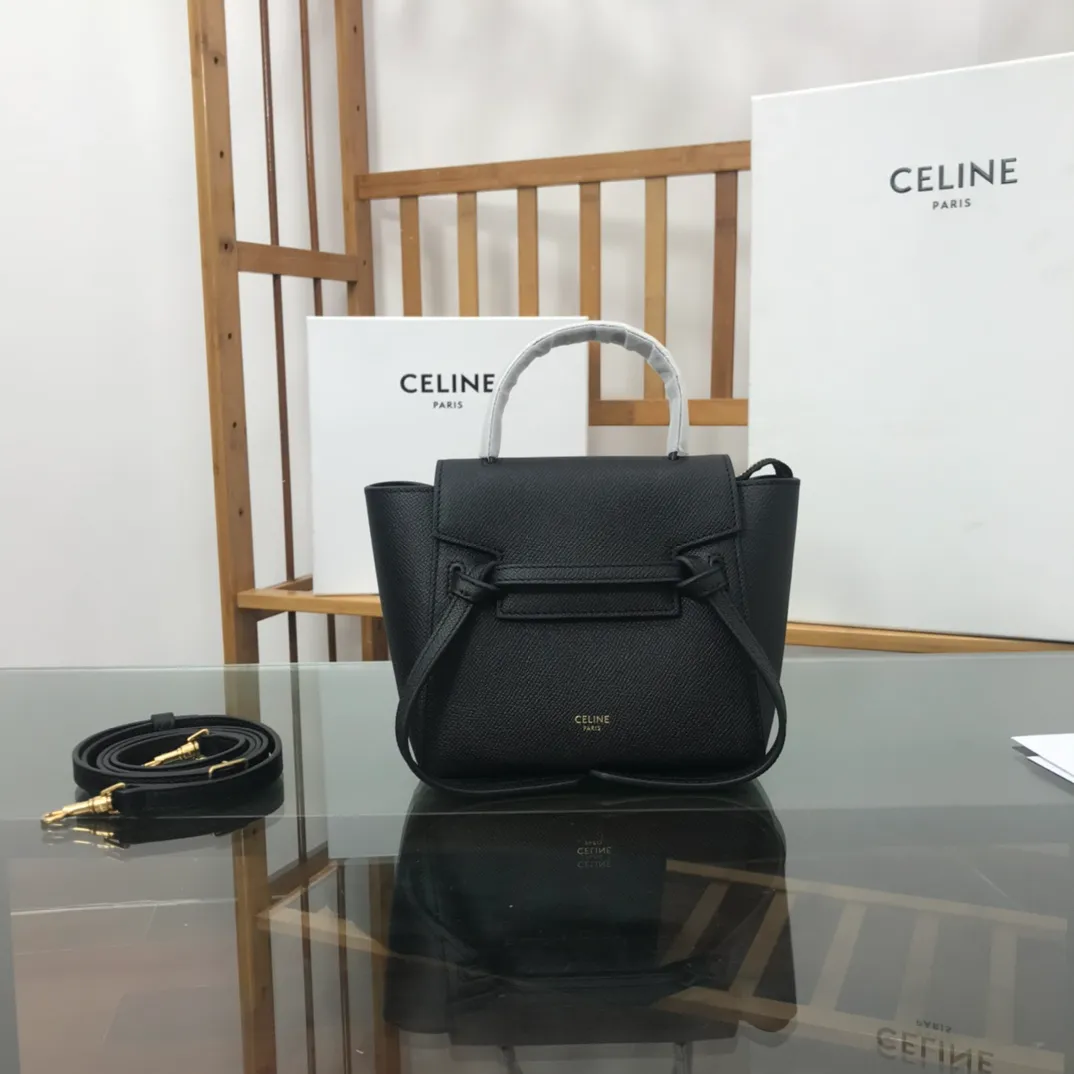 CELINE-PICO-BELT-BAG-IN-GRAINED-CALFSKIN-BLACK-194263ZVA.38NO_1 CELINE PICO BELT BAG IN GRAINED CALFSKIN BLACK 194263ZVA.38NO 1