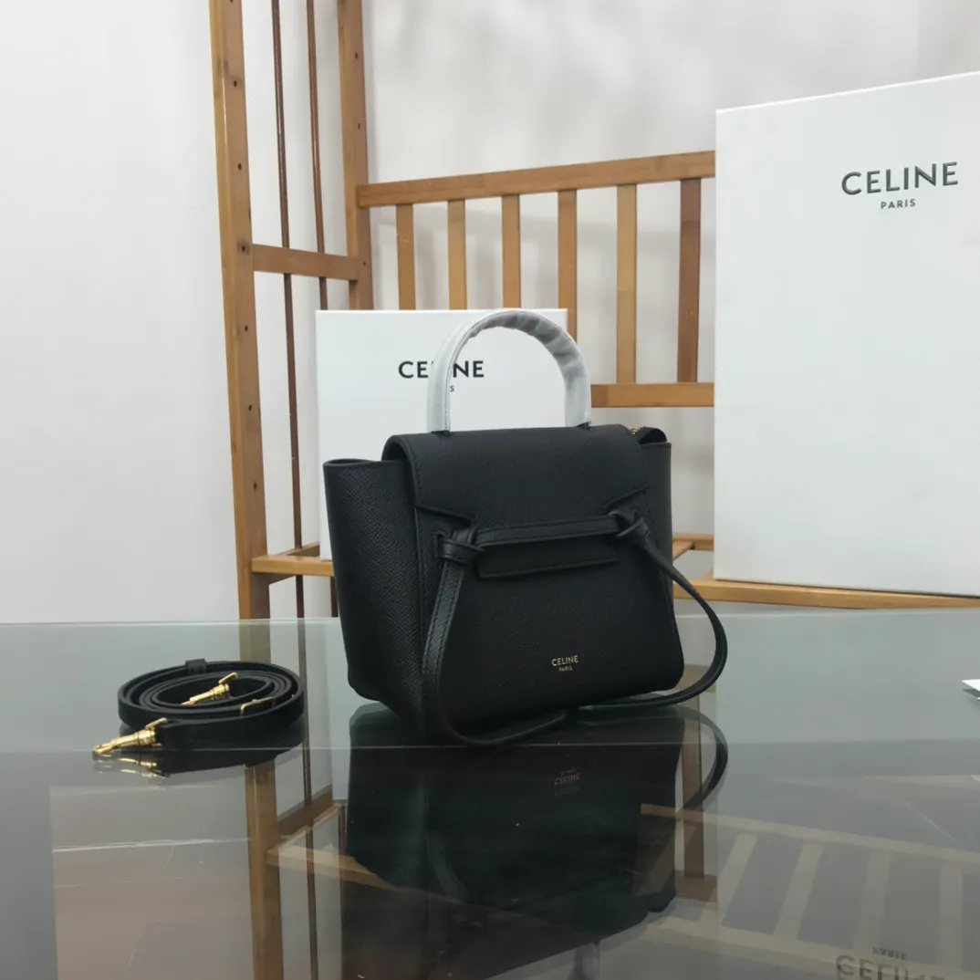 CELINE-PICO-BELT-BAG-IN-GRAINED-CALFSKIN-BLACK-194263ZVA.38NO_2 CELINE PICO BELT BAG IN GRAINED CALFSKIN BLACK 194263ZVA.38NO 2