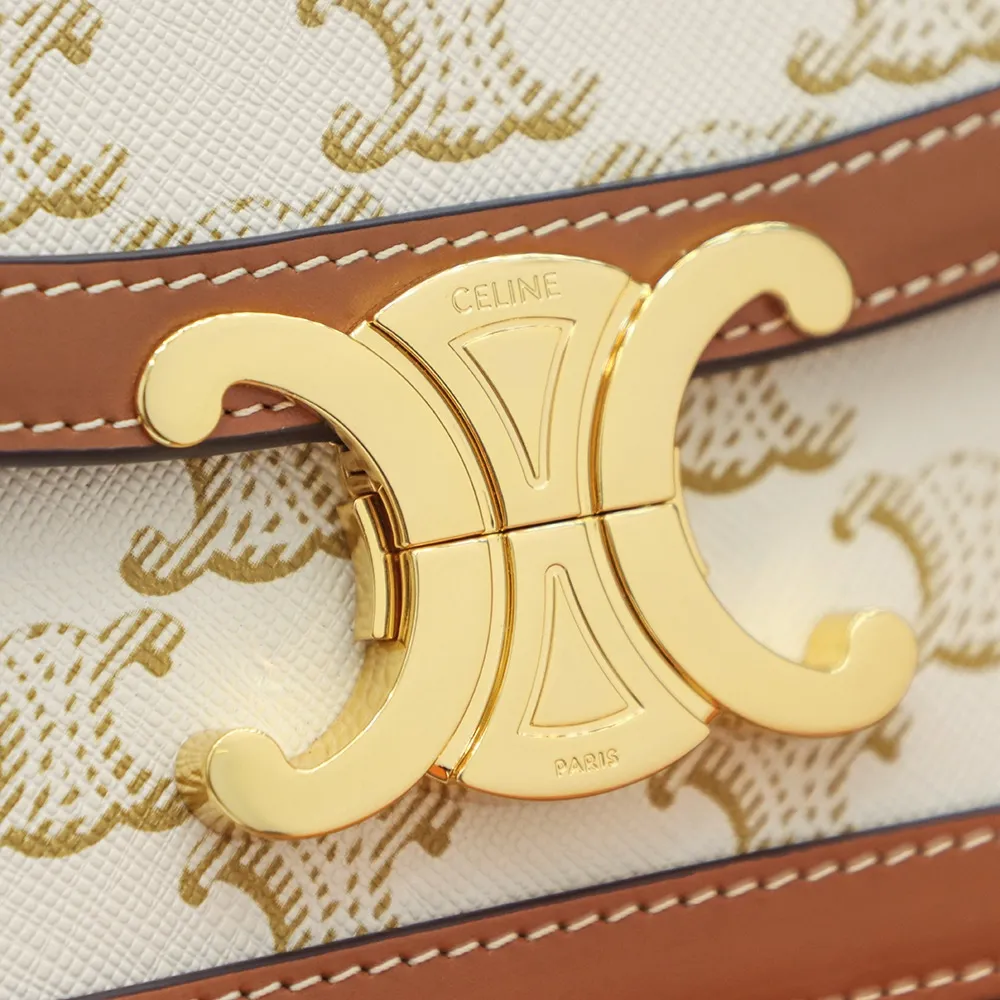 CELINE-TEEN-TRIOMPHE-BAG-IN-TRIOMPHE-CANVAS-AND-CALFSKIN-WHITE-188882BZ4.01BC_7 CELINE TEEN TRIOMPHE BAG IN TRIOMPHE CANVAS AND CALFSKIN WHITE 188882BZ4.01BC 7