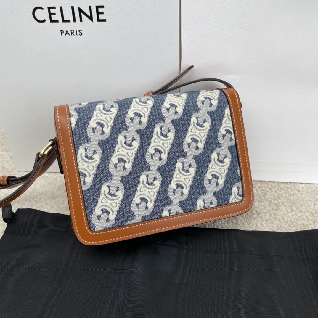 CELINE-TEEN-TRIOMPHE-BAG-WITH-TRIOMPHE-EMBROIDERY-CALFSKIN-NAVY-BLUE-188882DBA.07OC_2 CELINE TEEN TRIOMPHE BAG WITH TRIOMPHE EMBROIDERY CALFSKIN NAVY BLUE 188882DBA.07OC 2