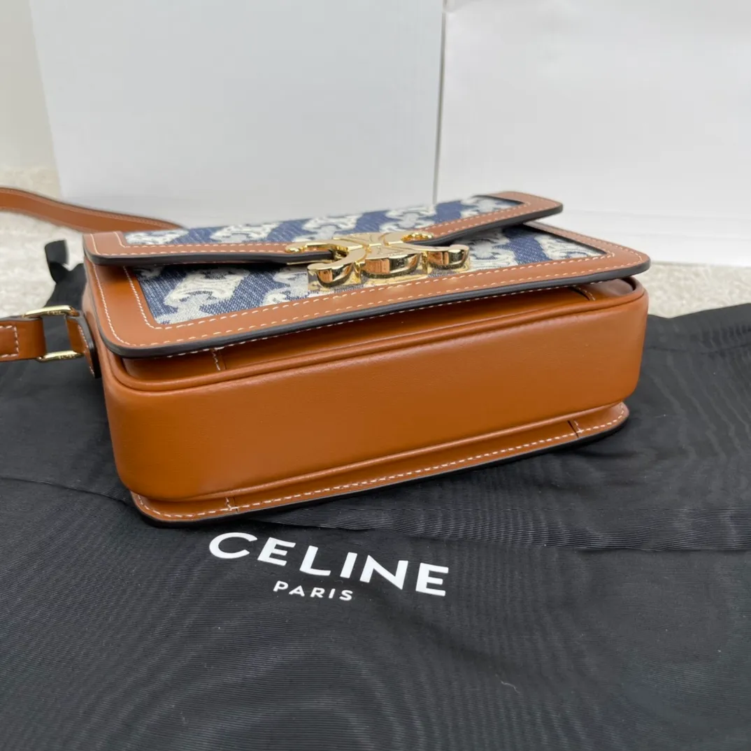 CELINE-TEEN-TRIOMPHE-BAG-WITH-TRIOMPHE-EMBROIDERY-CALFSKIN-NAVY-BLUE-188882DBA.07OC_3 CELINE TEEN TRIOMPHE BAG WITH TRIOMPHE EMBROIDERY CALFSKIN NAVY BLUE 188882DBA.07OC 3