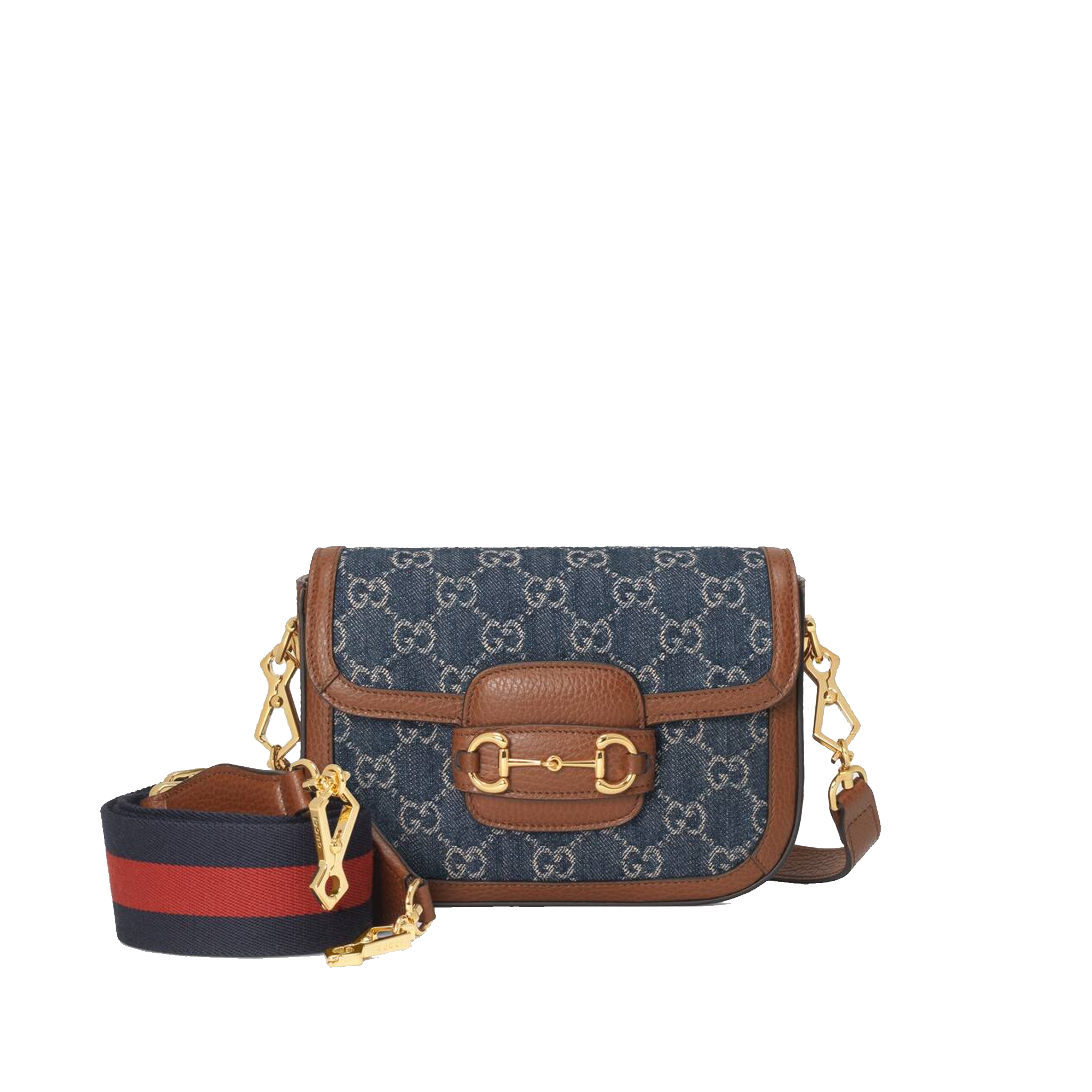 GUCCI-HORSEBIT-1955-MINI-BAG-LEATHER-GG-JACQUARD-DENIM-DARK-BLUE-658574-2KQPG-8391 GUCCI HORSEBIT 1955 MINI BAG LEATHER GG JACQUARD DENIM DARK BLUE 658574 2KQPG 8391
