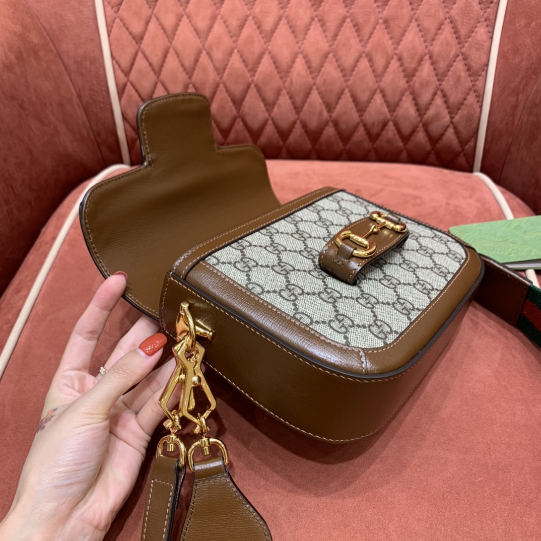 GUCCI-HORSEBIT-1955-MINI-BAG-LEATHER-GG-SUPREME-CANVAS-658574-HUHHG-8565_9 GUCCI HORSEBIT 1955 MINI BAG LEATHER GG SUPREME CANVAS 658574 HUHHG 8565 9