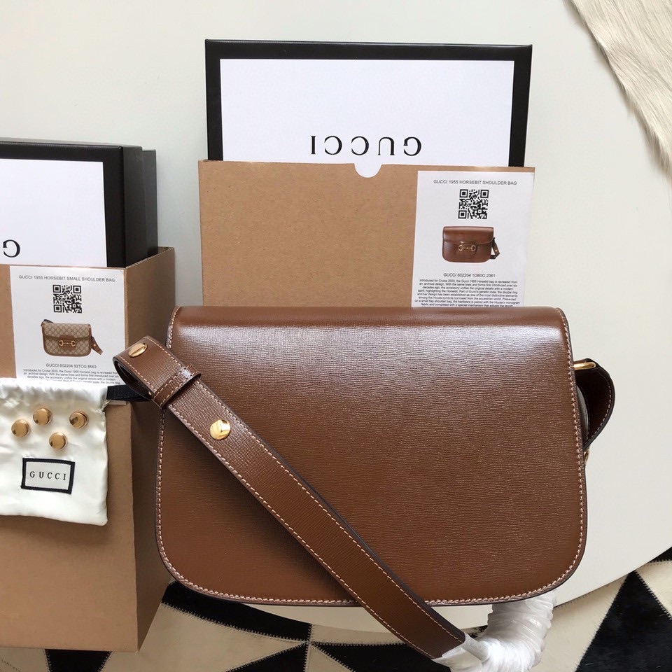 GUCCI-HORSEBIT-1955-SHOULDER-BAG-TEXTURED-LEATHER-BROWN-602204-1DB0G-2361_2 GUCCI HORSEBIT 1955 SHOULDER BAG TEXTURED LEATHER BROWN 602204 1DB0G 2361 2