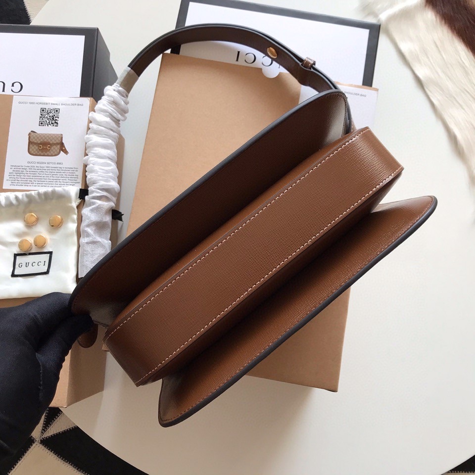 GUCCI-HORSEBIT-1955-SHOULDER-BAG-TEXTURED-LEATHER-BROWN-602204-1DB0G-2361_4 GUCCI HORSEBIT 1955 SHOULDER BAG TEXTURED LEATHER BROWN 602204 1DB0G 2361 4