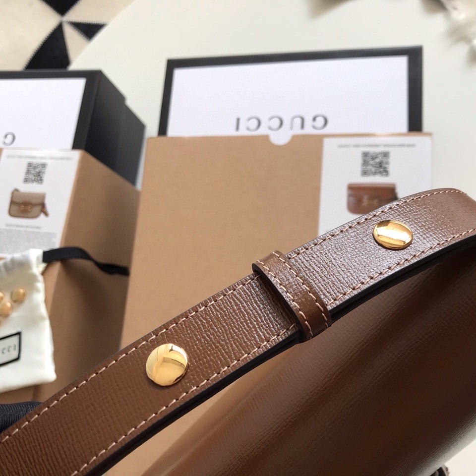 GUCCI-HORSEBIT-1955-SHOULDER-BAG-TEXTURED-LEATHER-BROWN-602204-1DB0G-2361_5 GUCCI HORSEBIT 1955 SHOULDER BAG TEXTURED LEATHER BROWN 602204 1DB0G 2361 5