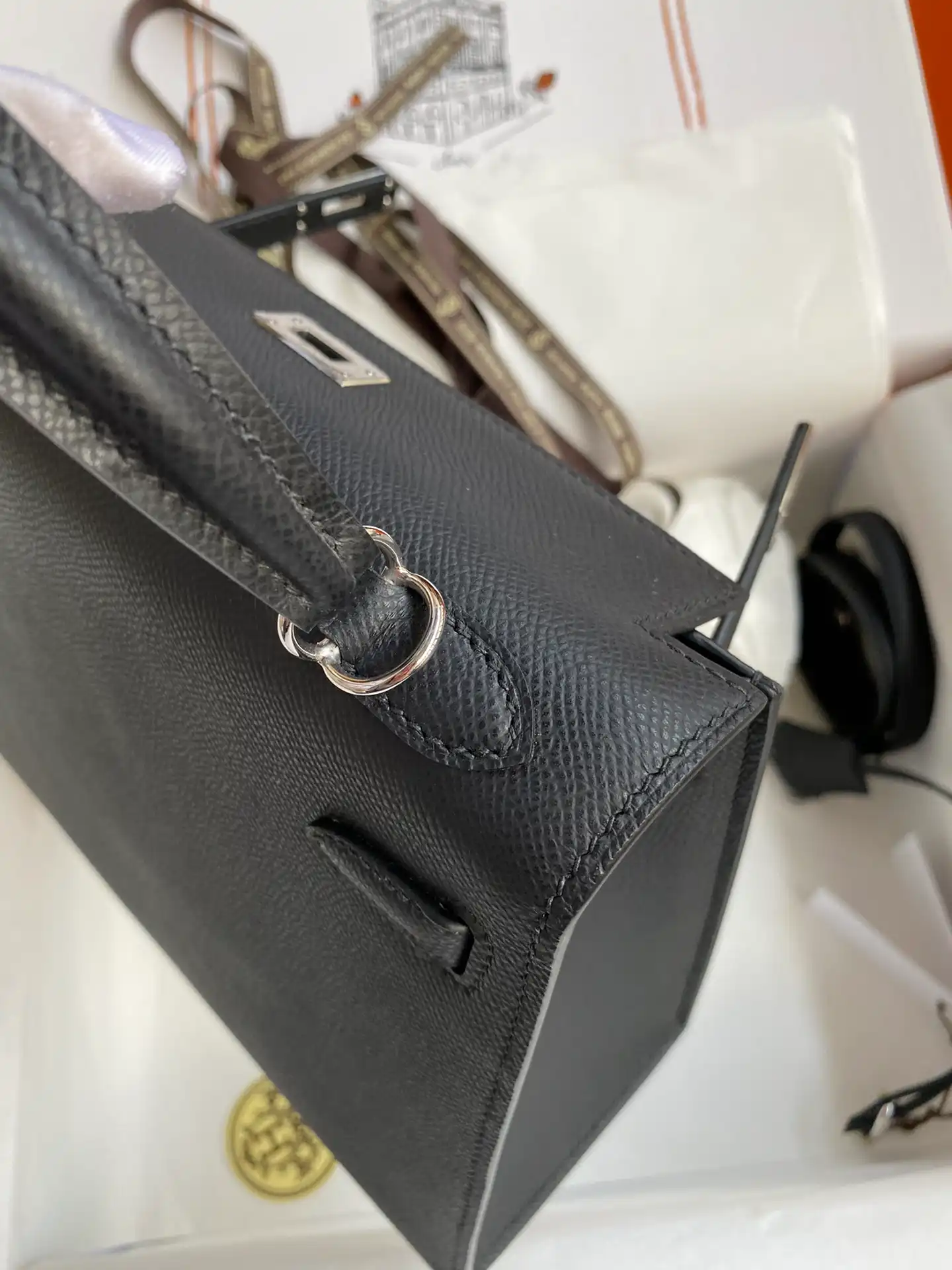 HERMES-KELLY-25-ANEMONE-EPSOM-SELLIER-SHOULDER-BAG-SILVER-HARDWARE-BLACK_5 HERMES KELLY 25 ANEMONE EPSOM SELLIER SHOULDER BAG SILVER HARDWARE BLACK 5