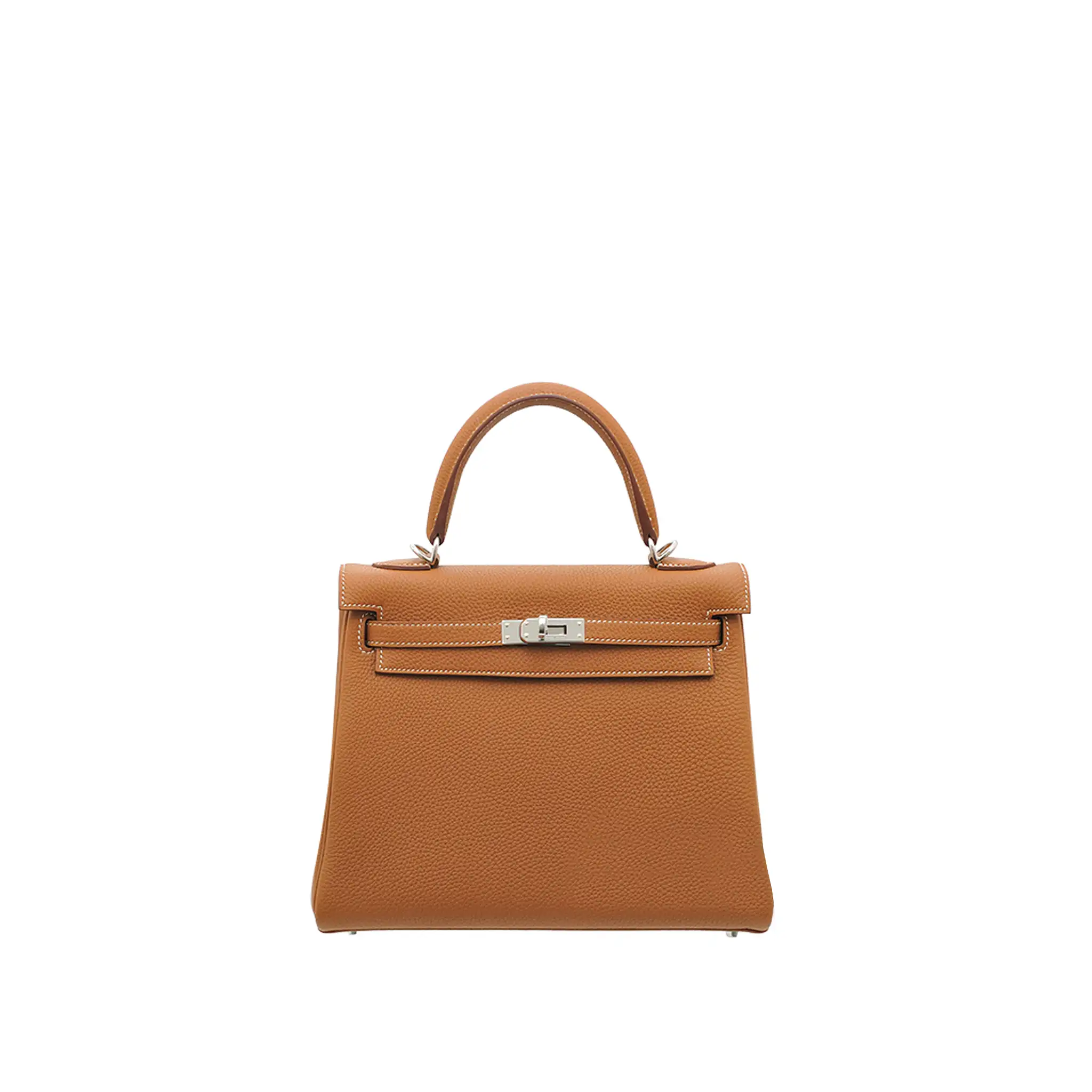 HERMES-KELLY-25-ANEMONE-EPSOM-SELLIER-SHOULDER-BAG-SILVER-HARDWARE-BROWN HERMES KELLY 25 ANEMONE EPSOM SELLIER SHOULDER BAG SILVER HARDWARE BROWN