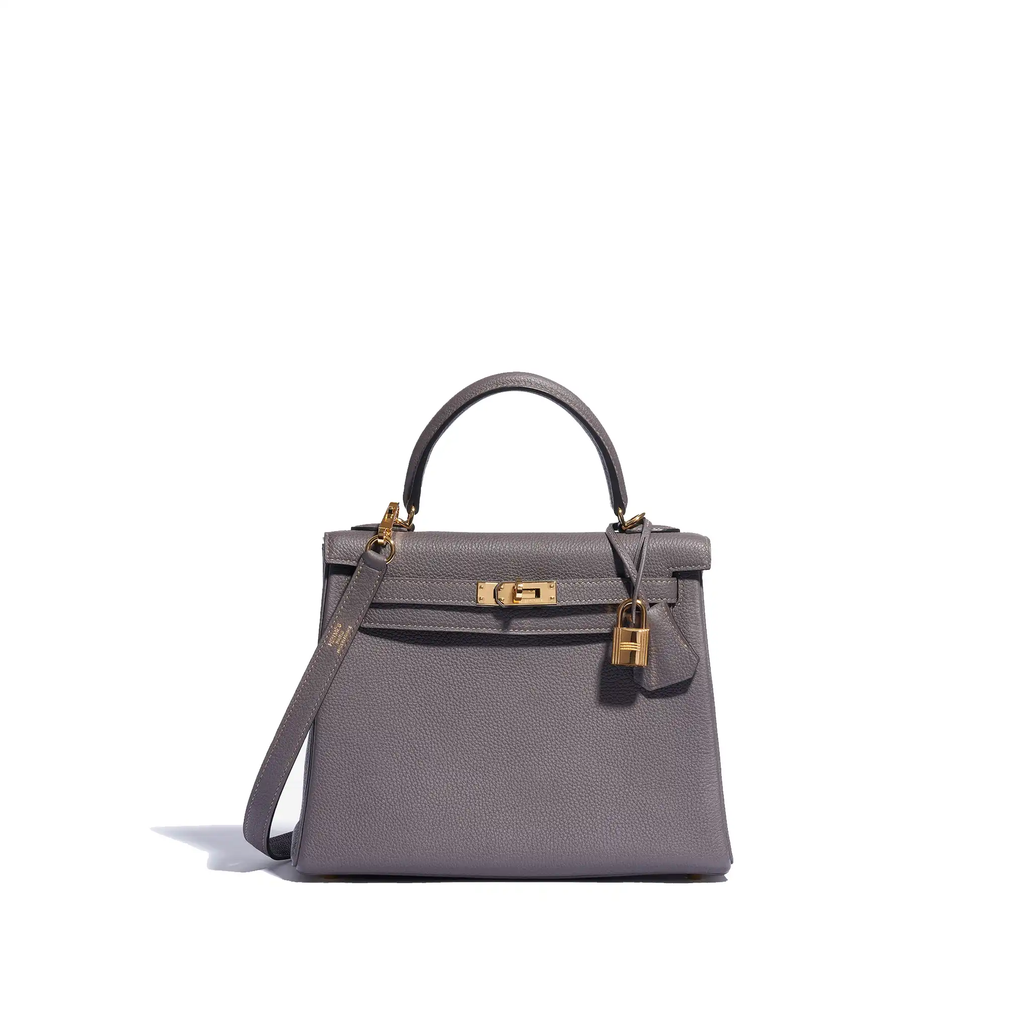 HERMES-KELLY-25-EPSOM-GOLD-HARDWARE-GRIS-ETAIN HERMES KELLY 25 EPSOM GOLD HARDWARE GRIS ETAIN
