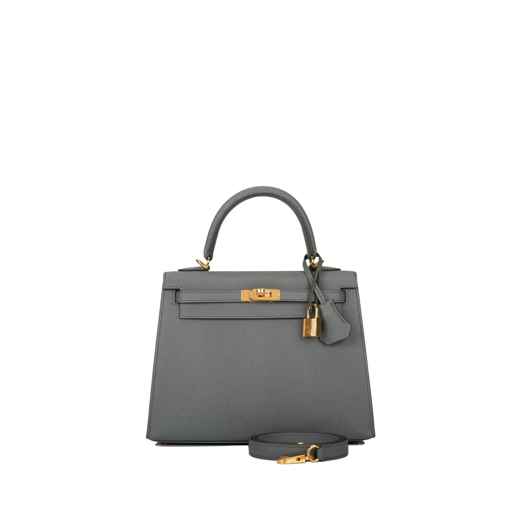 HERMES-KELLY-25-EPSOM-LEATHER-GOLD-HARDWARE-ALMOND-GREEN HERMES KELLY 25 EPSOM LEATHER GOLD HARDWARE ALMOND GREEN
