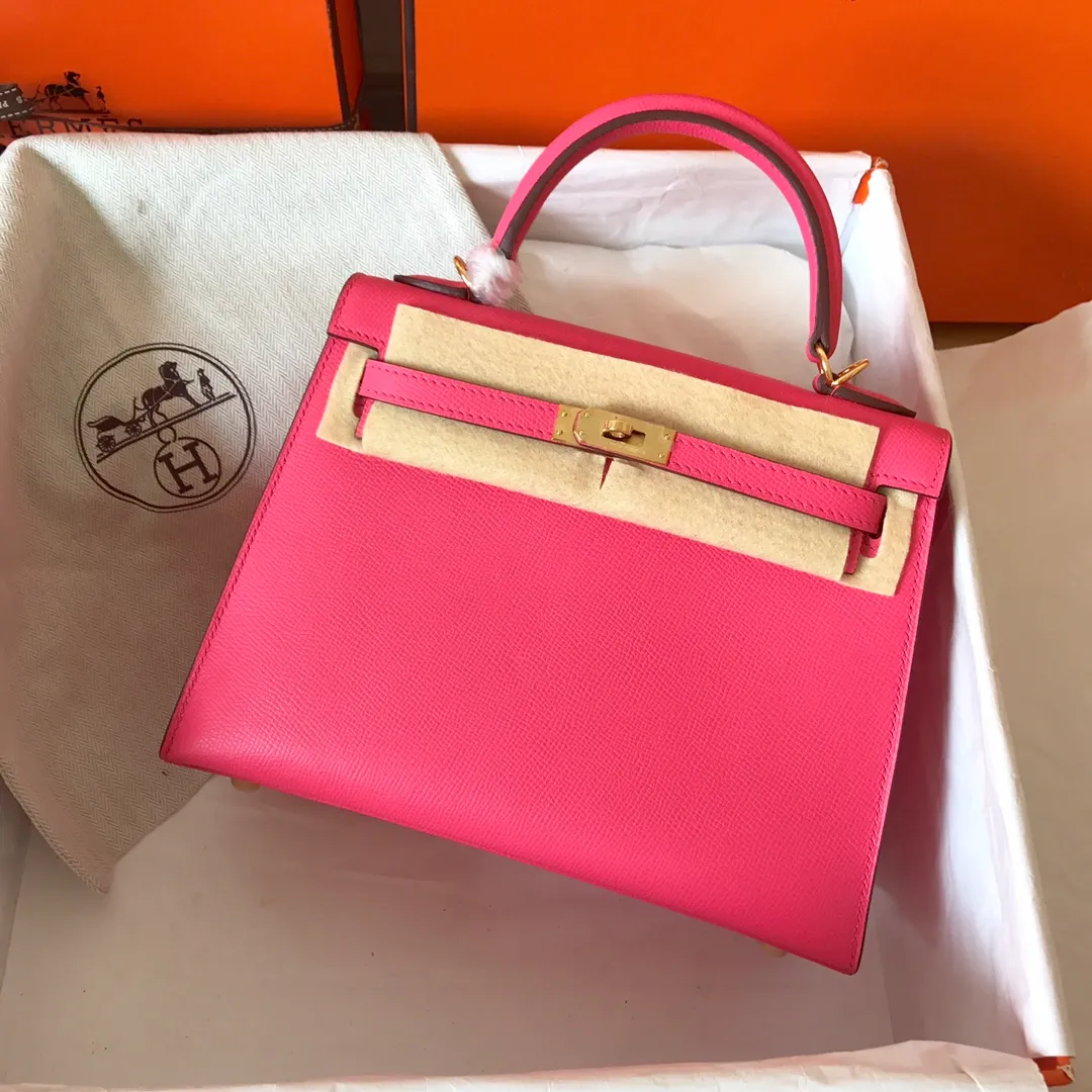 HERMES-KELLY-25-EPSOM-SELLIER-LEATHER-GOLD-HARDWARE-ROSE-LIPSTICK-PINK_1 HERMES KELLY 25 EPSOM SELLIER LEATHER GOLD HARDWARE ROSE LIPSTICK PINK 1