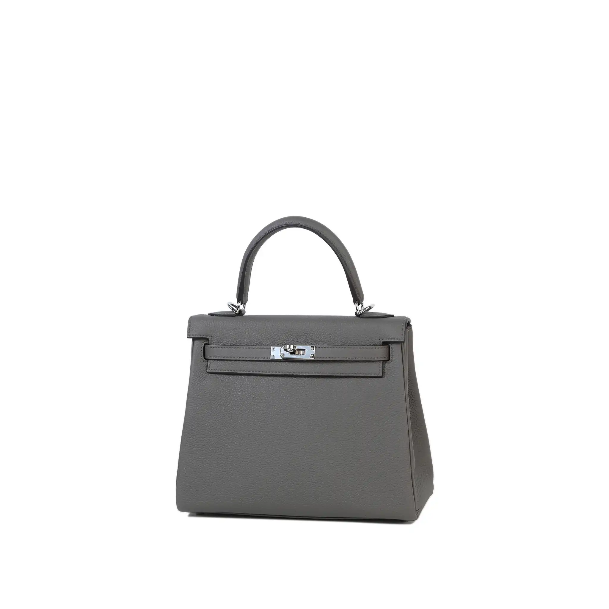 HERMES-KELLY-25-EPSOM-SILVER-HARDWARE-GRIS-ETAIN HERMES KELLY 25 EPSOM SILVER HARDWARE GRIS ETAIN