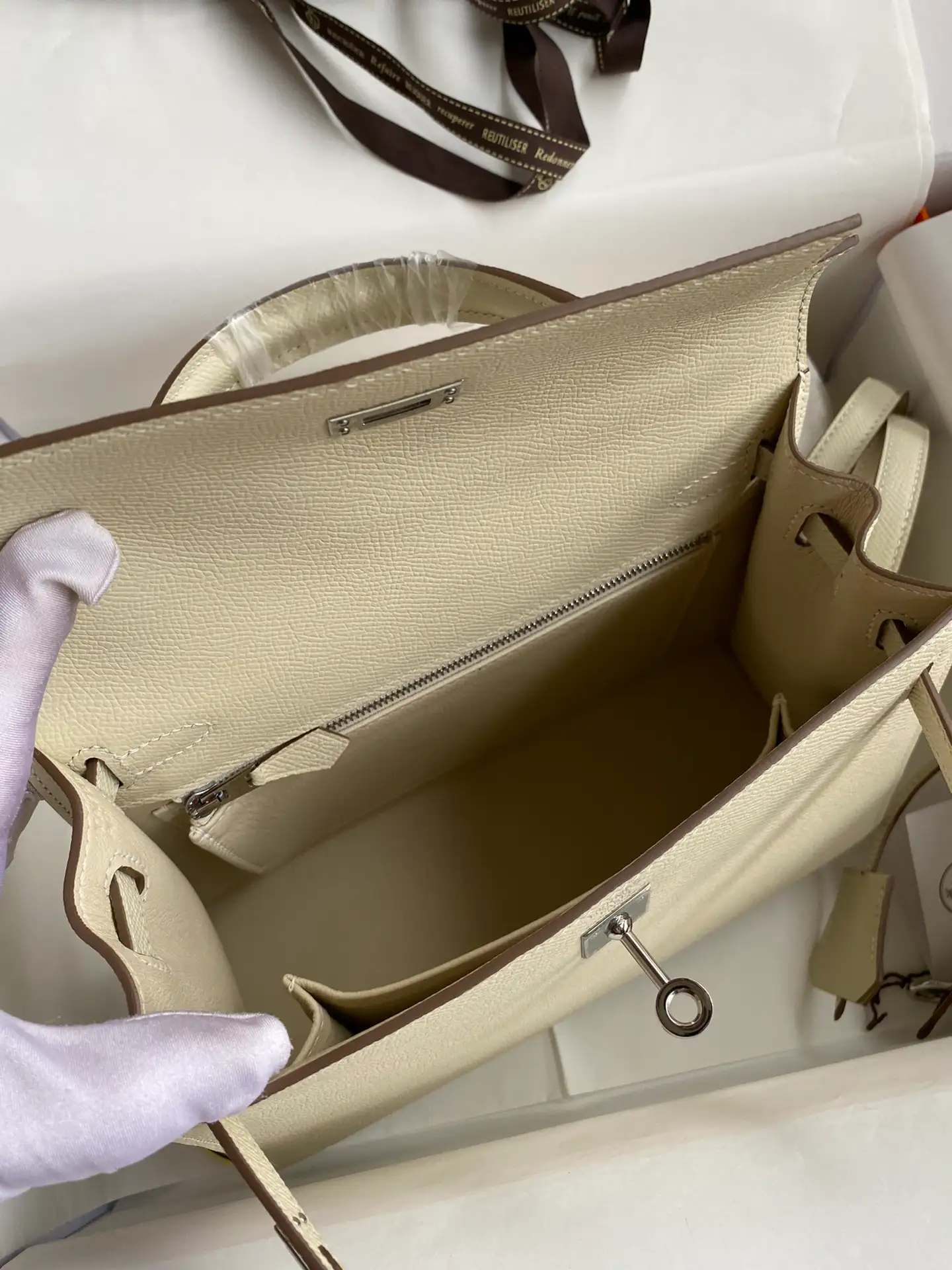 HERMES-KELLY-25-RETOURNE-BETON-TOGO-LEATHER-SILVER-HARDWARE_5 HERMES KELLY 25 RETOURNE BETON TOGO LEATHER SILVER HARDWARE 5