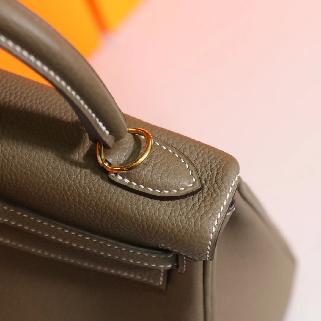 HERMES-KELLY-25-TOGO-RETOURNE-LEATHER-GOLD-HARDWARE-ETOUPE_9 HERMES KELLY 25 TOGO RETOURNE LEATHER GOLD HARDWARE ETOUPE 9