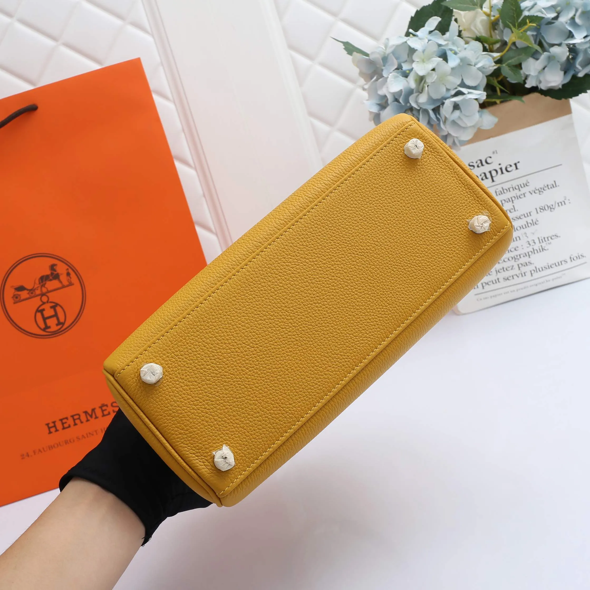 HERMES-KELLY-25-TOGO-RETOURNE-LEATHER-SILVER-HARDWARE-AMBRE_4 HERMES KELLY 25 TOGO RETOURNE LEATHER SILVER HARDWARE AMBRE 4