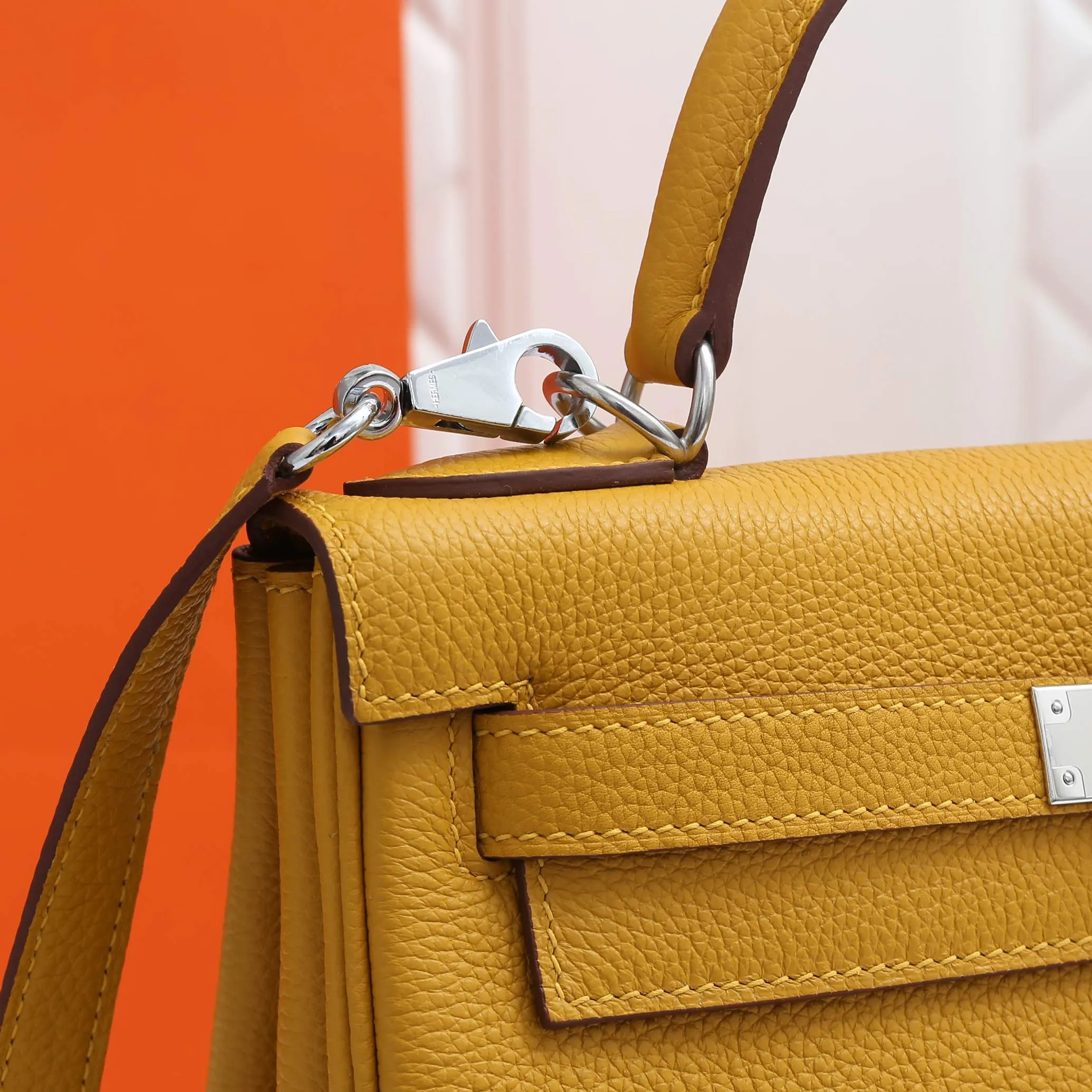 HERMES-KELLY-25-TOGO-RETOURNE-LEATHER-SILVER-HARDWARE-AMBRE_7 HERMES KELLY 25 TOGO RETOURNE LEATHER SILVER HARDWARE AMBRE 7