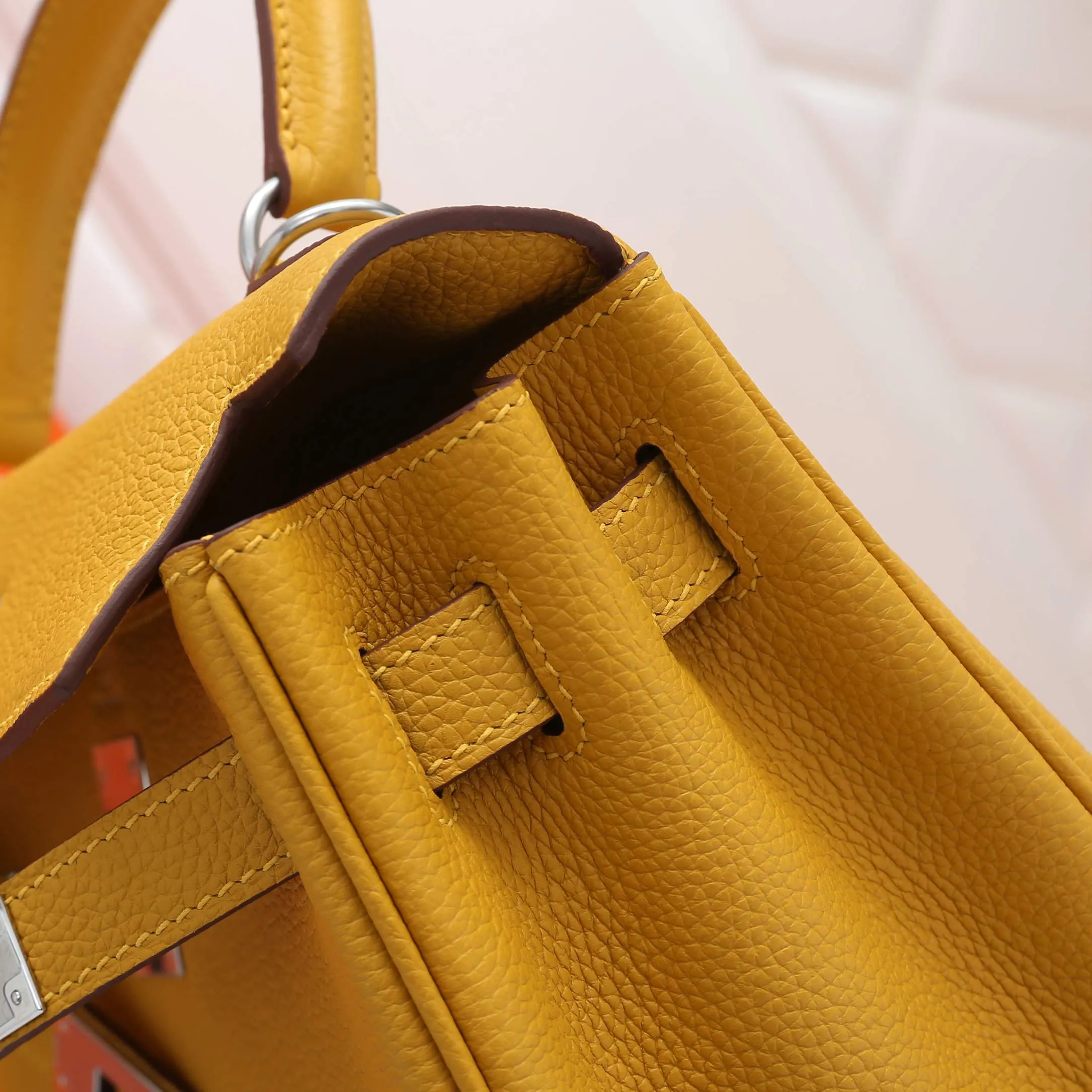 HERMES-KELLY-25-TOGO-RETOURNE-LEATHER-SILVER-HARDWARE-AMBRE_8 HERMES KELLY 25 TOGO RETOURNE LEATHER SILVER HARDWARE AMBRE 8