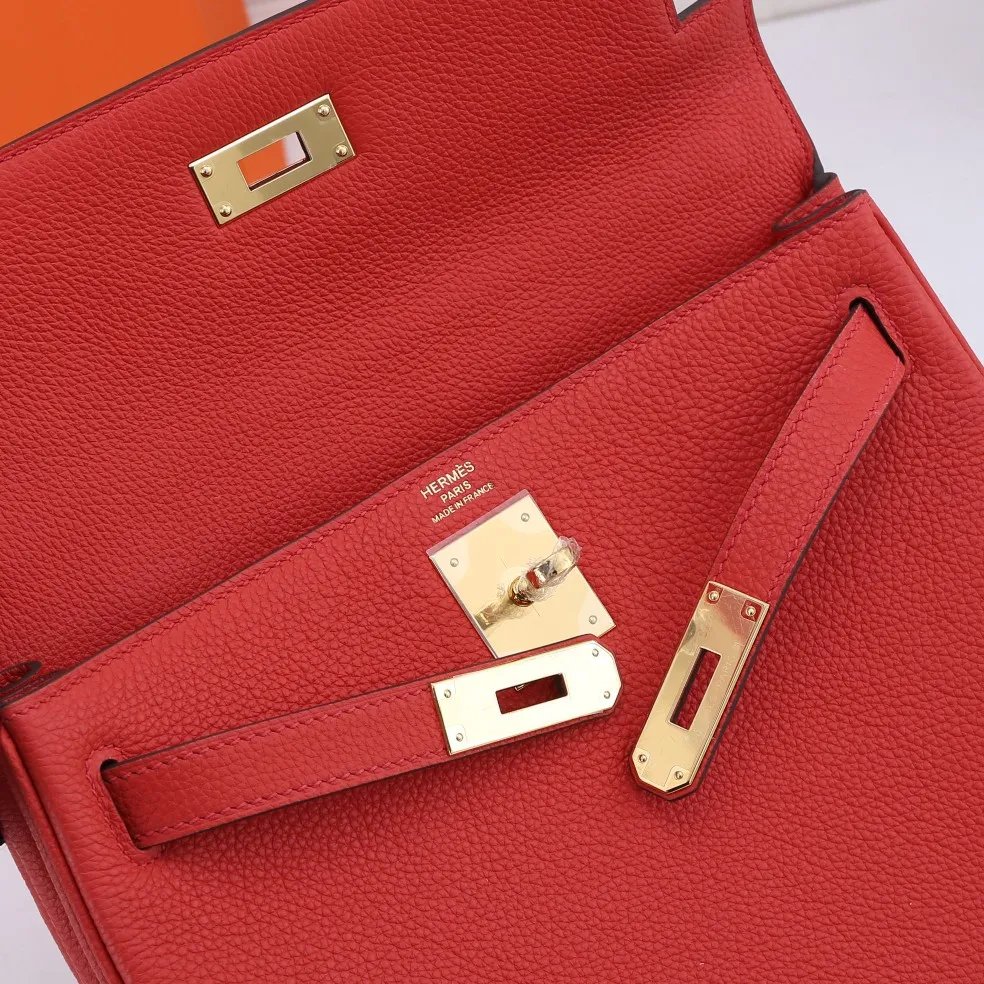 HERMES-KELLY-28-TOGO-RETOURNE-LEATHER-GOLD-HARDWARE-ROUGE-CASAQUE_6 HERMES KELLY 28 TOGO RETOURNE LEATHER GOLD HARDWARE ROUGE CASAQUE 6