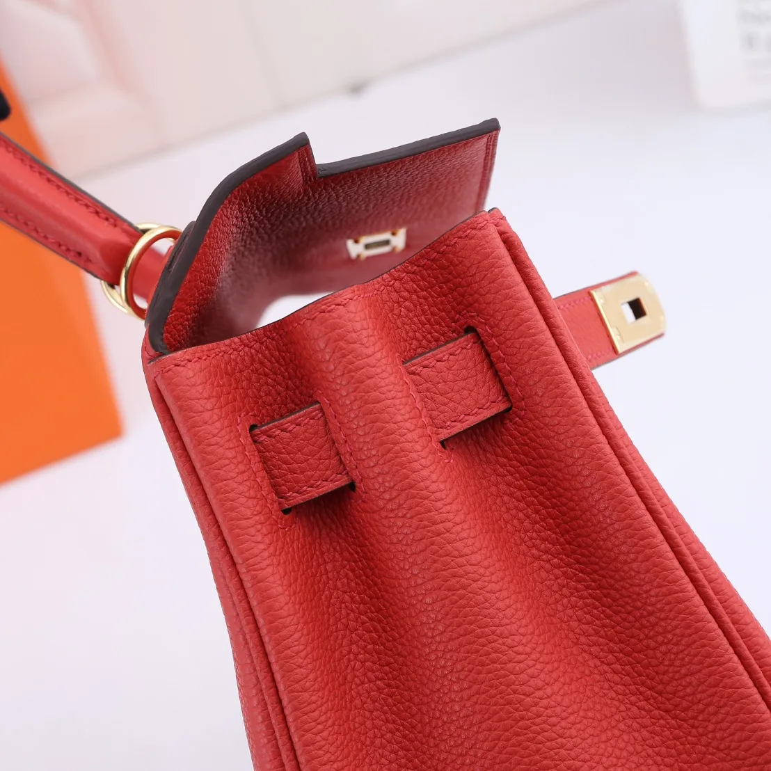 HERMES-KELLY-28-TOGO-RETOURNE-LEATHER-GOLD-HARDWARE-ROUGE-CASAQUE_9 HERMES KELLY 28 TOGO RETOURNE LEATHER GOLD HARDWARE ROUGE CASAQUE 9