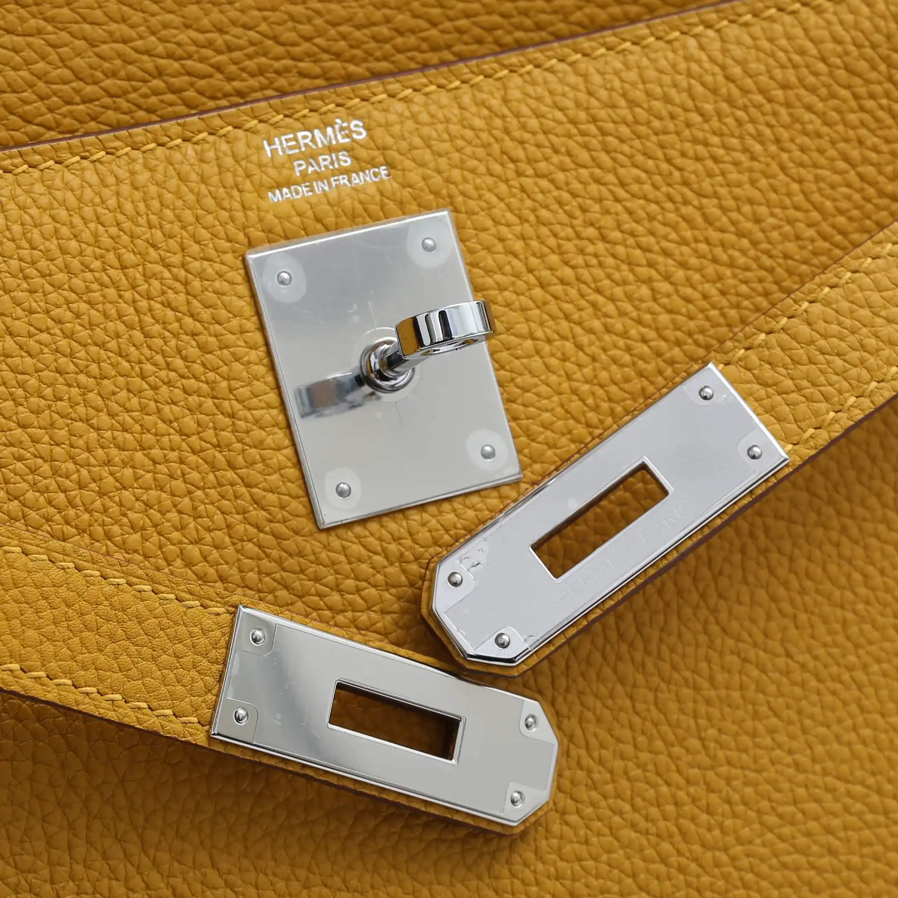 HERMES-KELLY-28-TOGO-RETOURNE-LEATHER-SILVER-HARDWARE-AMBRE_9 HERMES KELLY 28 TOGO RETOURNE LEATHER SILVER HARDWARE AMBRE 9