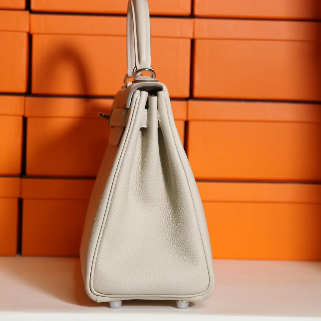 HERMES-KELLY-28-TOGO-RETOURNE-LEATHER-SILVER-HARDWARE-BETON_4 HERMES KELLY 28 TOGO RETOURNE LEATHER SILVER HARDWARE BETON 4