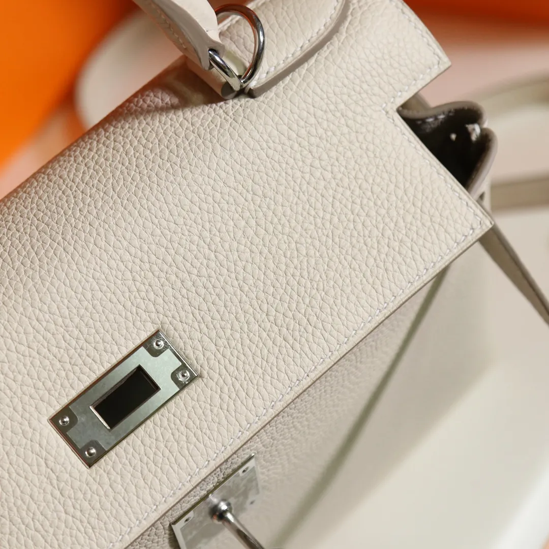 HERMES-KELLY-28-TOGO-RETOURNE-LEATHER-SILVER-HARDWARE-BETON_9 HERMES KELLY 28 TOGO RETOURNE LEATHER SILVER HARDWARE BETON 9
