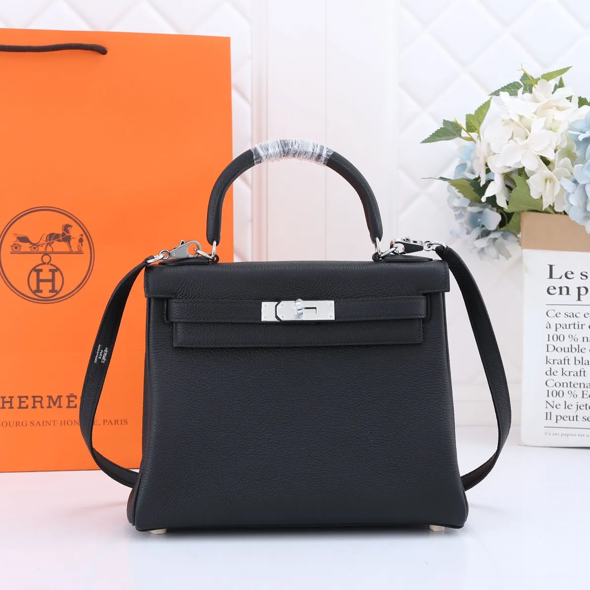 HERMES-KELLY-28-TOGO-RETOURNE-LEATHER-SILVER-HARDWARE-BLACK_1 HERMES KELLY 28 TOGO RETOURNE LEATHER SILVER HARDWARE BLACK 1
