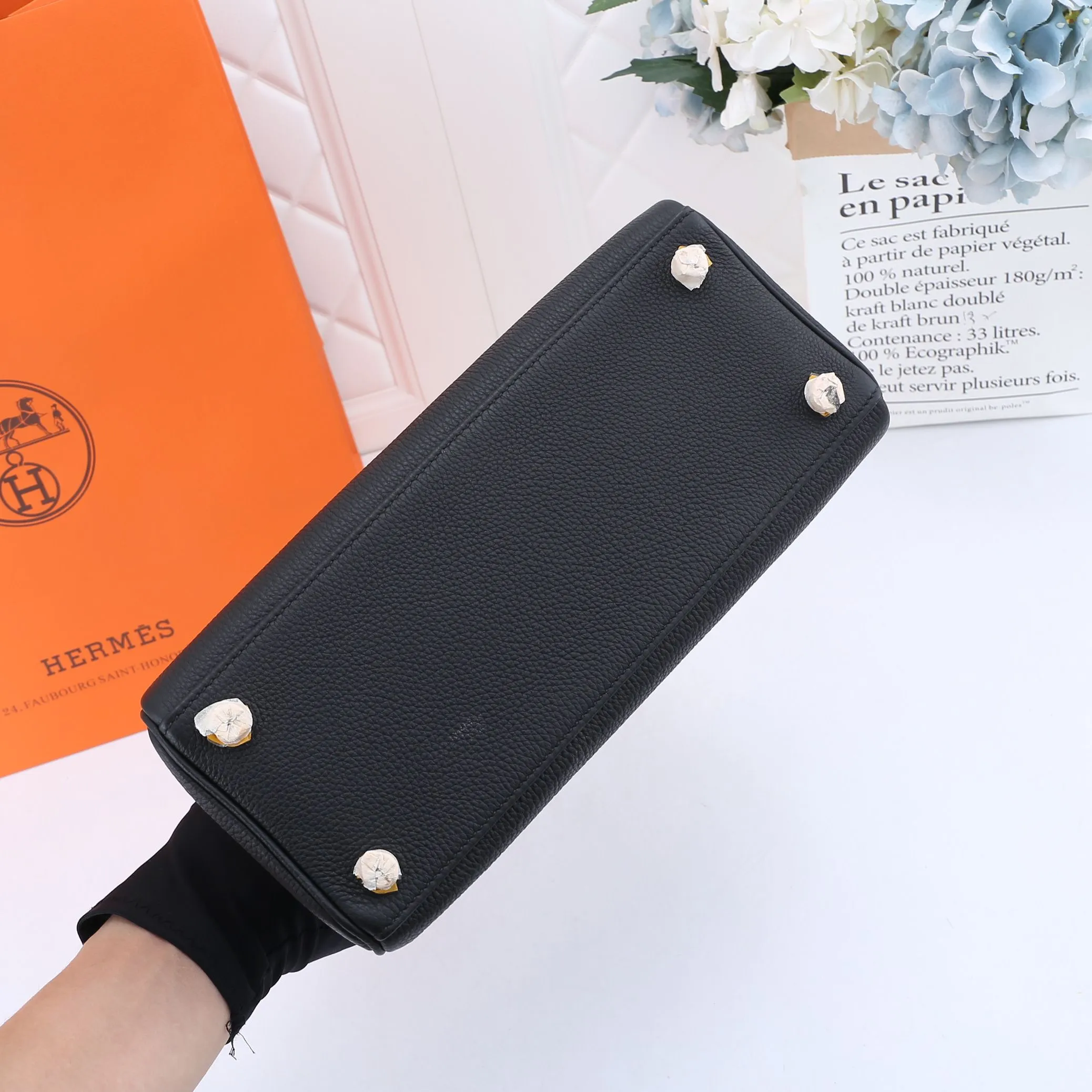 HERMES-KELLY-28-TOGO-RETOURNE-LEATHER-SILVER-HARDWARE-BLACK_4 HERMES KELLY 28 TOGO RETOURNE LEATHER SILVER HARDWARE BLACK 4