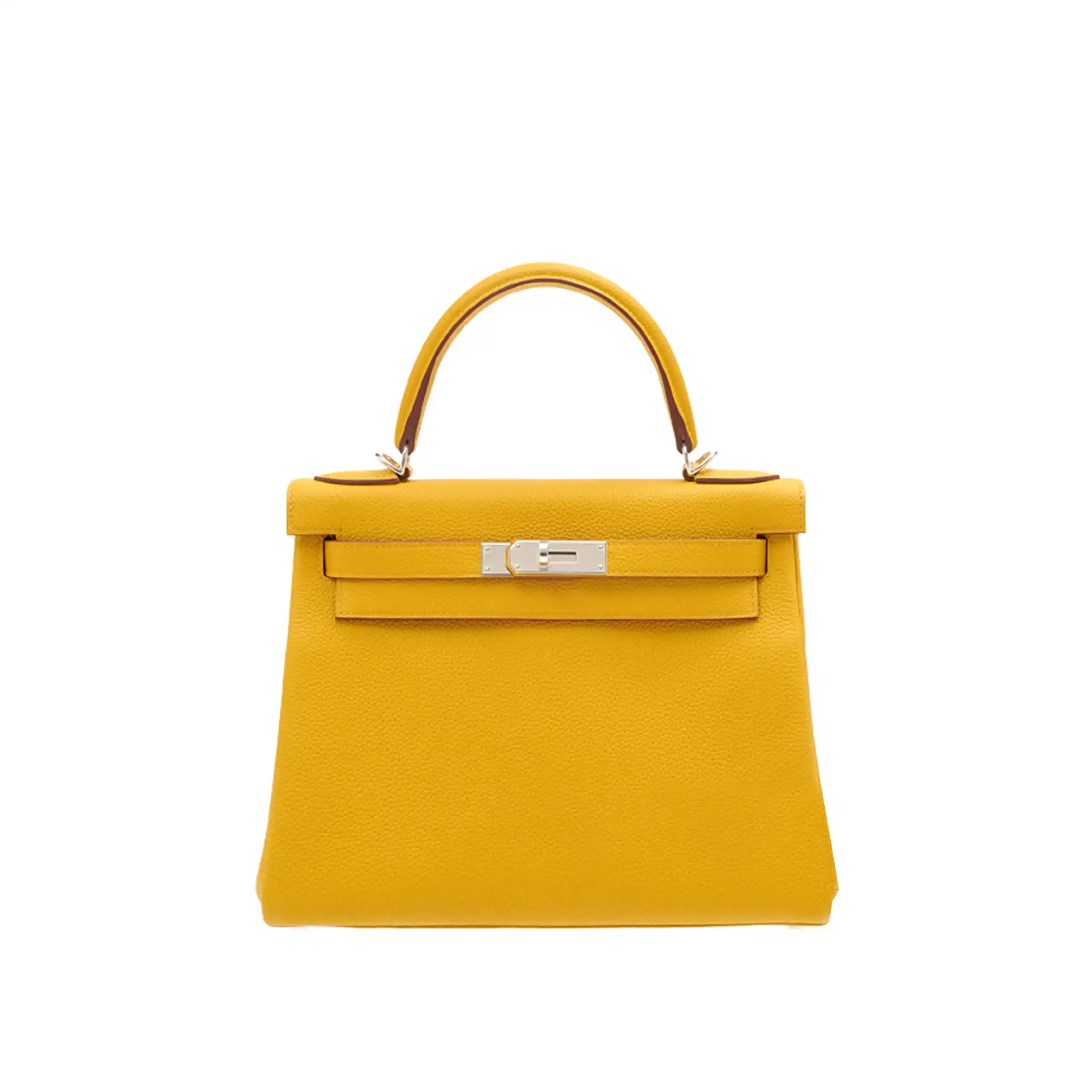 HERMES-KELLY-32-TOGO-RETOURNE-LEATHER-SILVER-HARDWARE-AMBRE HERMES KELLY 32 TOGO RETOURNE LEATHER SILVER HARDWARE AMBRE