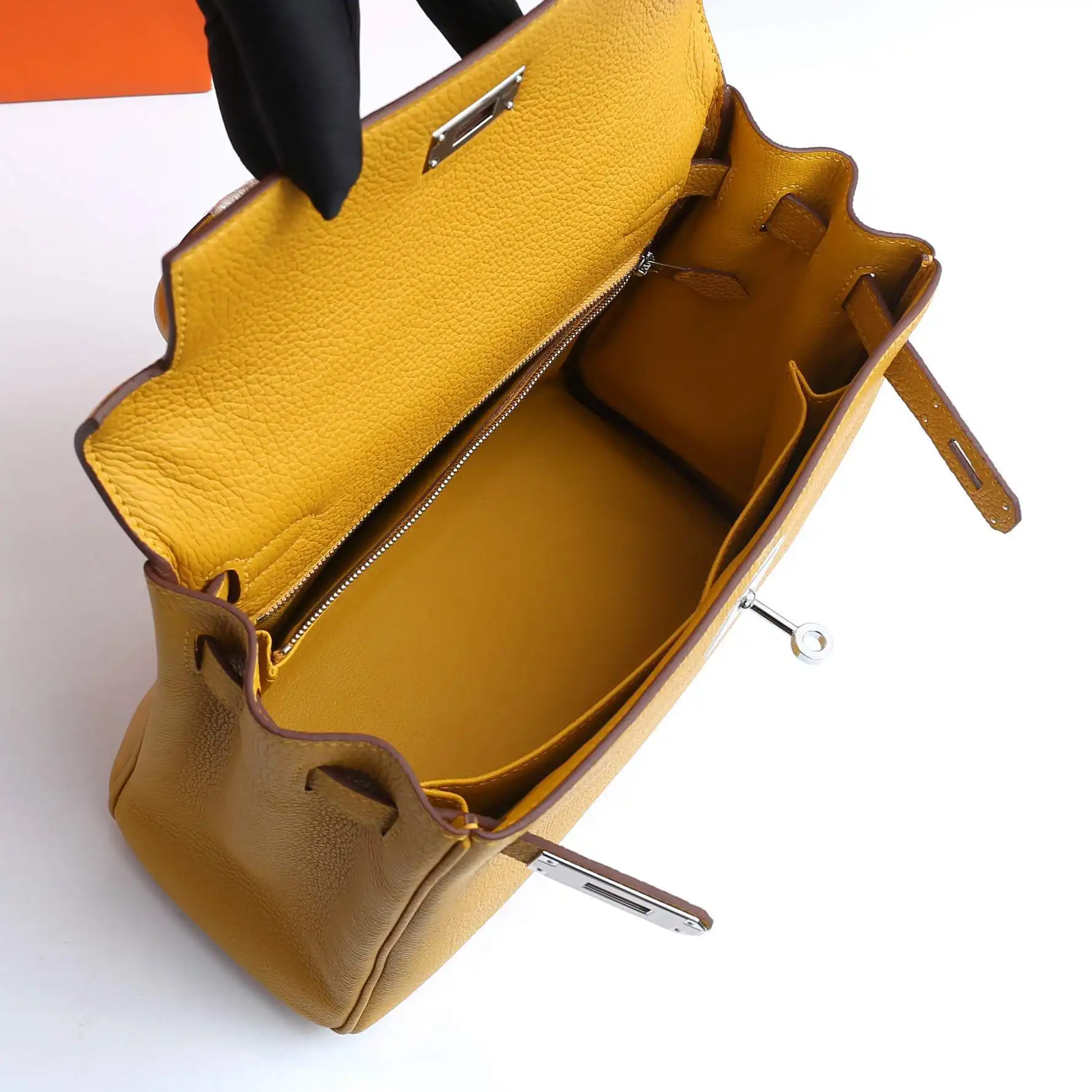 HERMES-KELLY-32-TOGO-RETOURNE-LEATHER-SILVER-HARDWARE-AMBRE_5 HERMES KELLY 32 TOGO RETOURNE LEATHER SILVER HARDWARE AMBRE 5