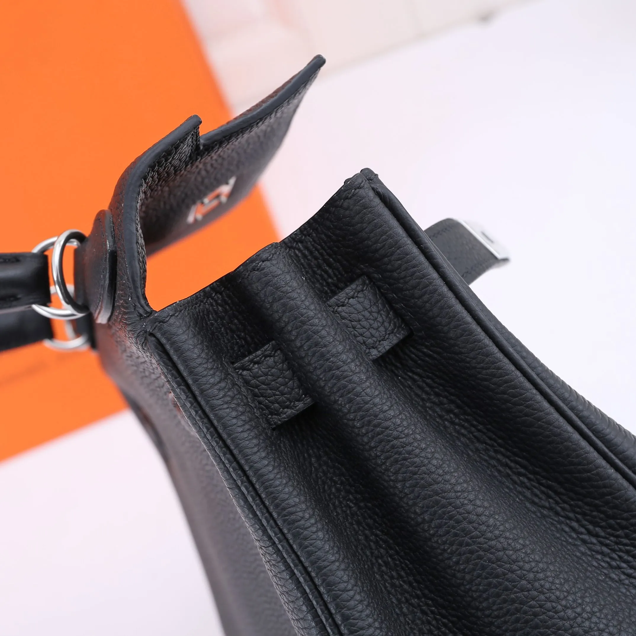 HERMES-KELLY-32-TOGO-RETOURNE-LEATHER-SILVER-HARDWARE-BLACK_9 HERMES KELLY 32 TOGO RETOURNE LEATHER SILVER HARDWARE BLACK 9