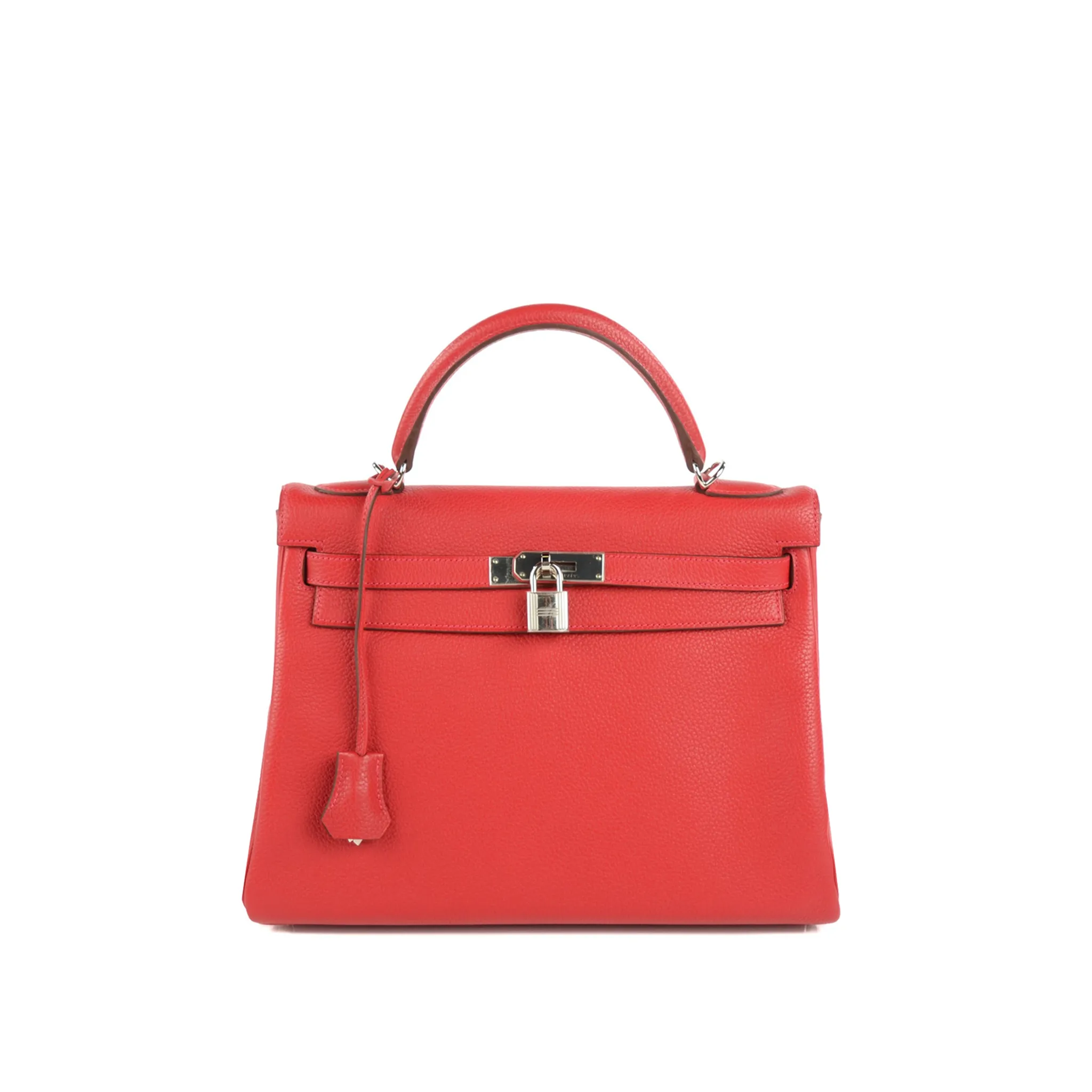 HERMES-KELLY-32-TOGO-RETOURNE-LEATHER-SILVER-HARDWARE-ROUGE-CASAQUE HERMES KELLY 32 TOGO RETOURNE LEATHER SILVER HARDWARE ROUGE CASAQUE