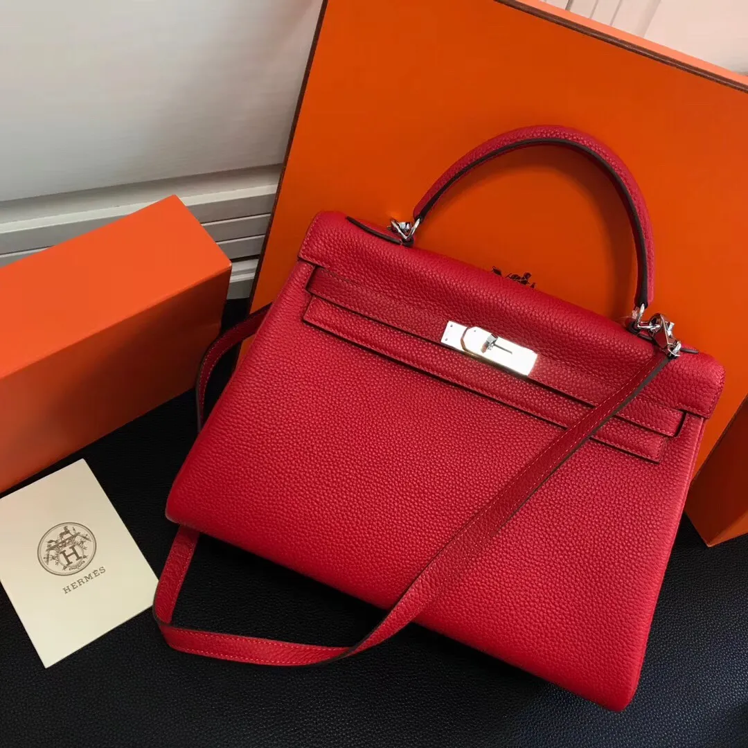 HERMES-KELLY-32-TOGO-RETOURNE-LEATHER-SILVER-HARDWARE-ROUGE-CASAQUE_1 HERMES KELLY 32 TOGO RETOURNE LEATHER SILVER HARDWARE ROUGE CASAQUE 1