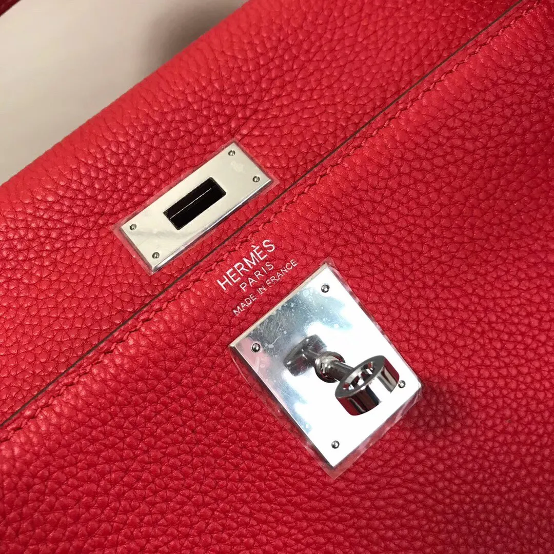 HERMES-KELLY-32-TOGO-RETOURNE-LEATHER-SILVER-HARDWARE-ROUGE-CASAQUE_10 HERMES KELLY 32 TOGO RETOURNE LEATHER SILVER HARDWARE ROUGE CASAQUE 10