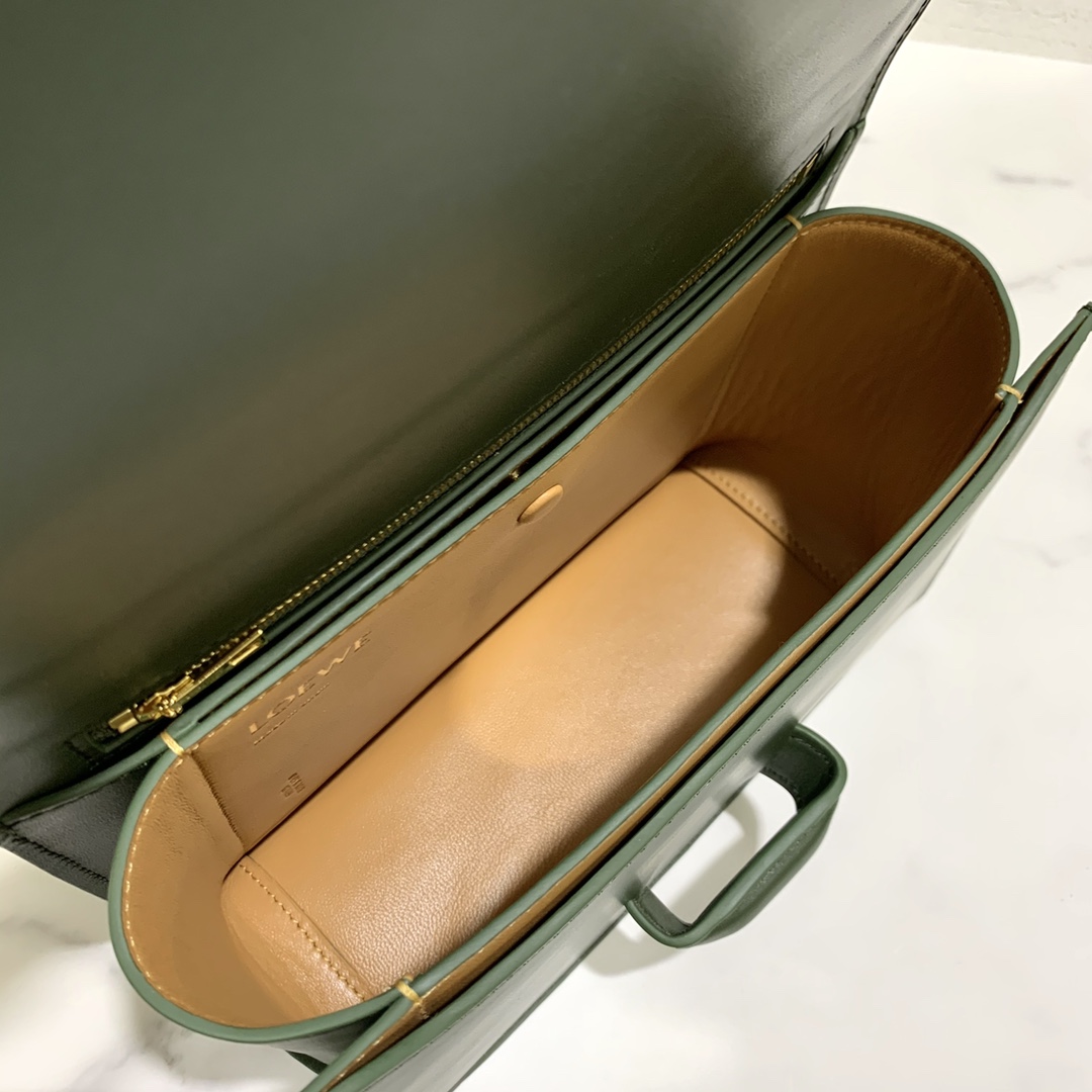 LOEWE-NEW-BARCELONA-BAG-IN-SILK-CALFSKIN-VINTAGE-KHAKI-0010594190_9 LOEWE NEW BARCELONA BAG IN SILK CALFSKIN VINTAGE KHAKI 0010594190 9