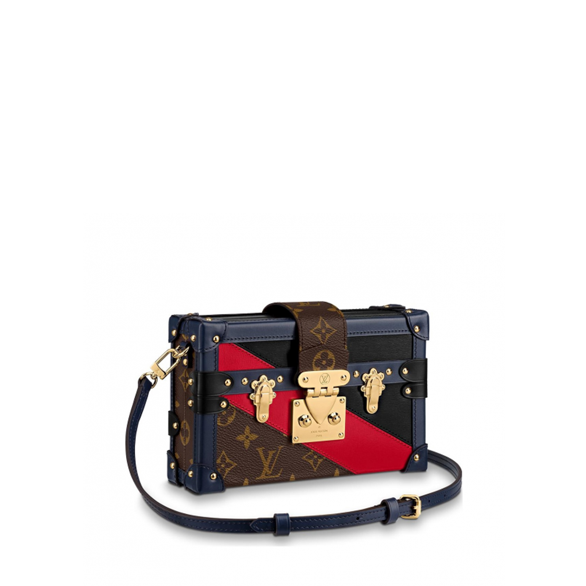 LOUIS-VUITTON-AUTRES-CUIRS-PETITE-MALLE-NAVY-BLUE-RED-BLACK-M55437 LOUIS VUITTON AUTRES CUIRS PETITE MALLE NAVY BLUE RED BLACK M55437