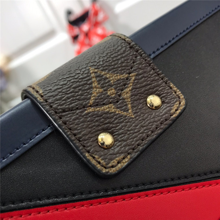 LOUIS-VUITTON-AUTRES-CUIRS-PETITE-MALLE-NAVY-BLUE-RED-BLACK-M55437_7 LOUIS VUITTON AUTRES CUIRS PETITE MALLE NAVY BLUE RED BLACK M55437 7