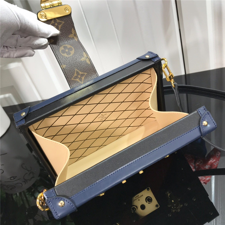 LOUIS-VUITTON-AUTRES-CUIRS-PETITE-MALLE-NAVY-BLUE-RED-BLACK-M55437_9 LOUIS VUITTON AUTRES CUIRS PETITE MALLE NAVY BLUE RED BLACK M55437 9