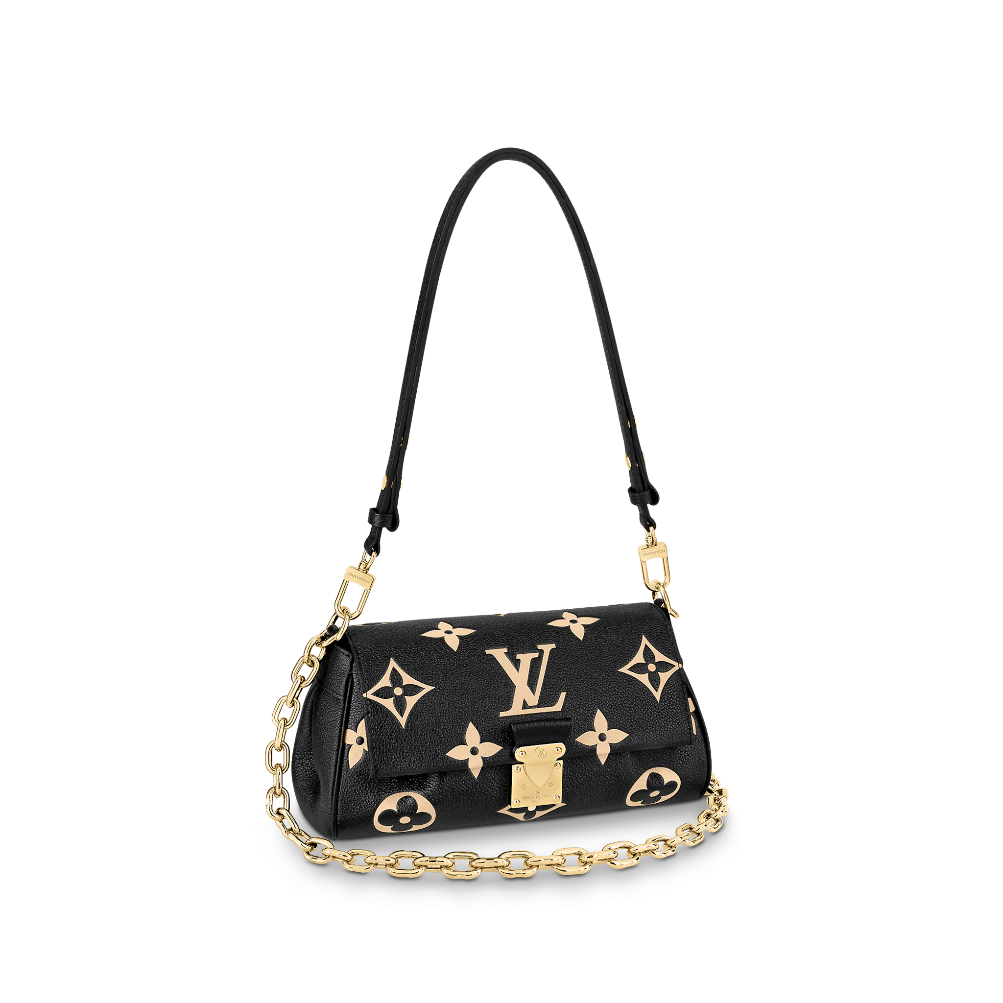 LOUIS VUITTON FAVORITE BICOLOR MONOGRAM LEATHER BLACK BEIGE M45859 LOUIS VUITTON FAVORITE BICOLOR MONOGRAM LEATHER BLACK BEIGE M45859